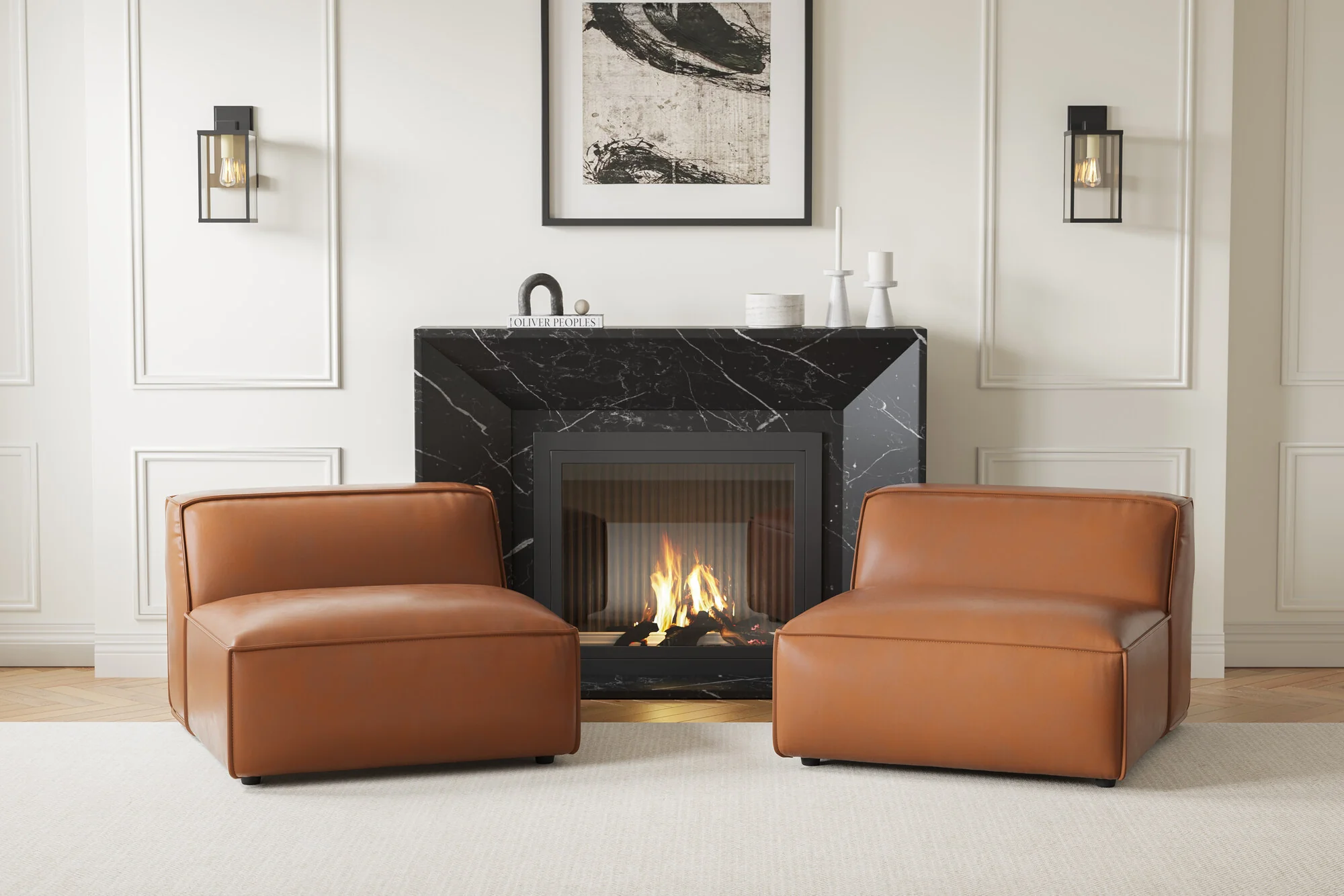 Nathan Leather Armless Lounge Module - Image 14