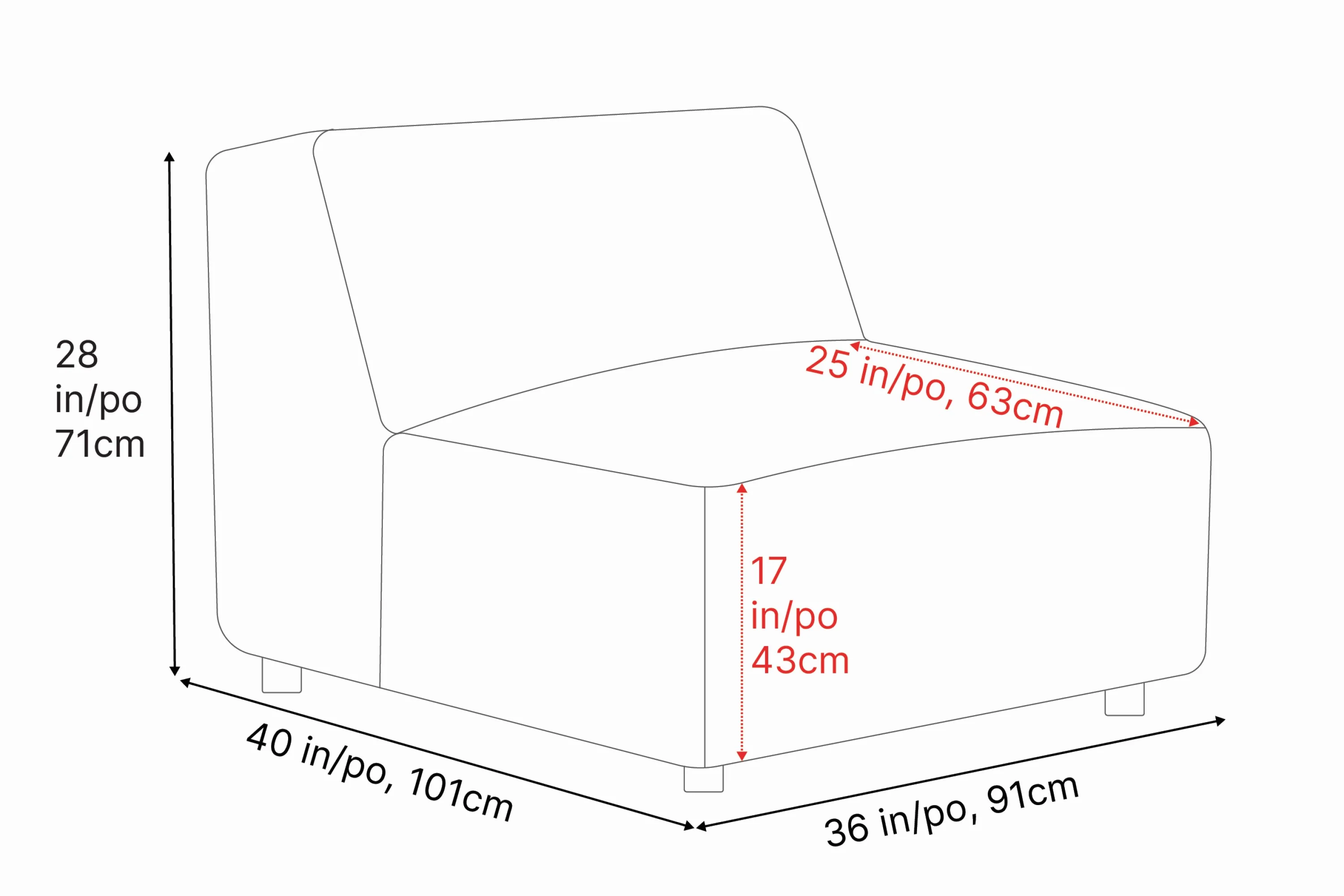 Nathan Leather Armless Lounge Module - Image 3