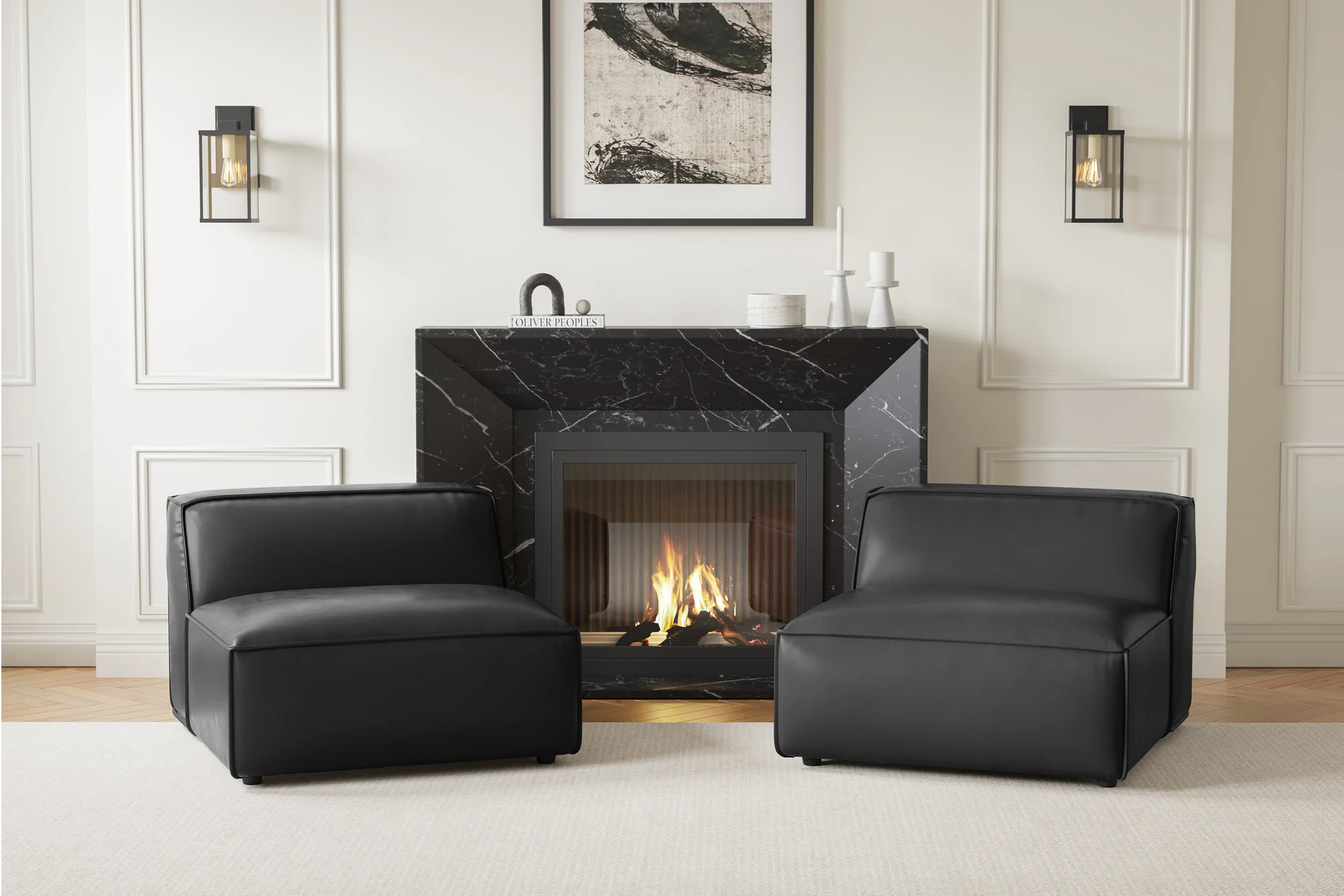 Nathan Leather Armless Lounge Module - Image 7