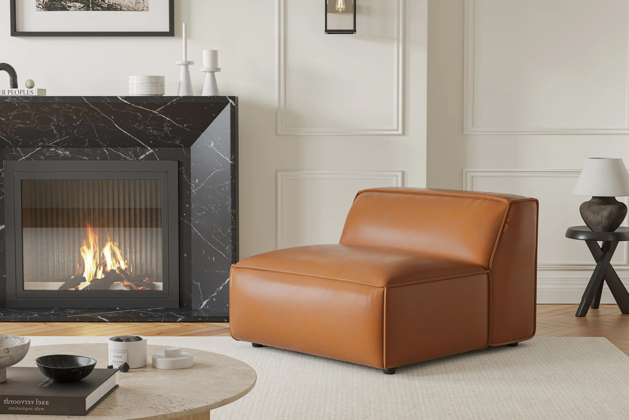 Nathan Leather Armless Lounge Module - Image 9