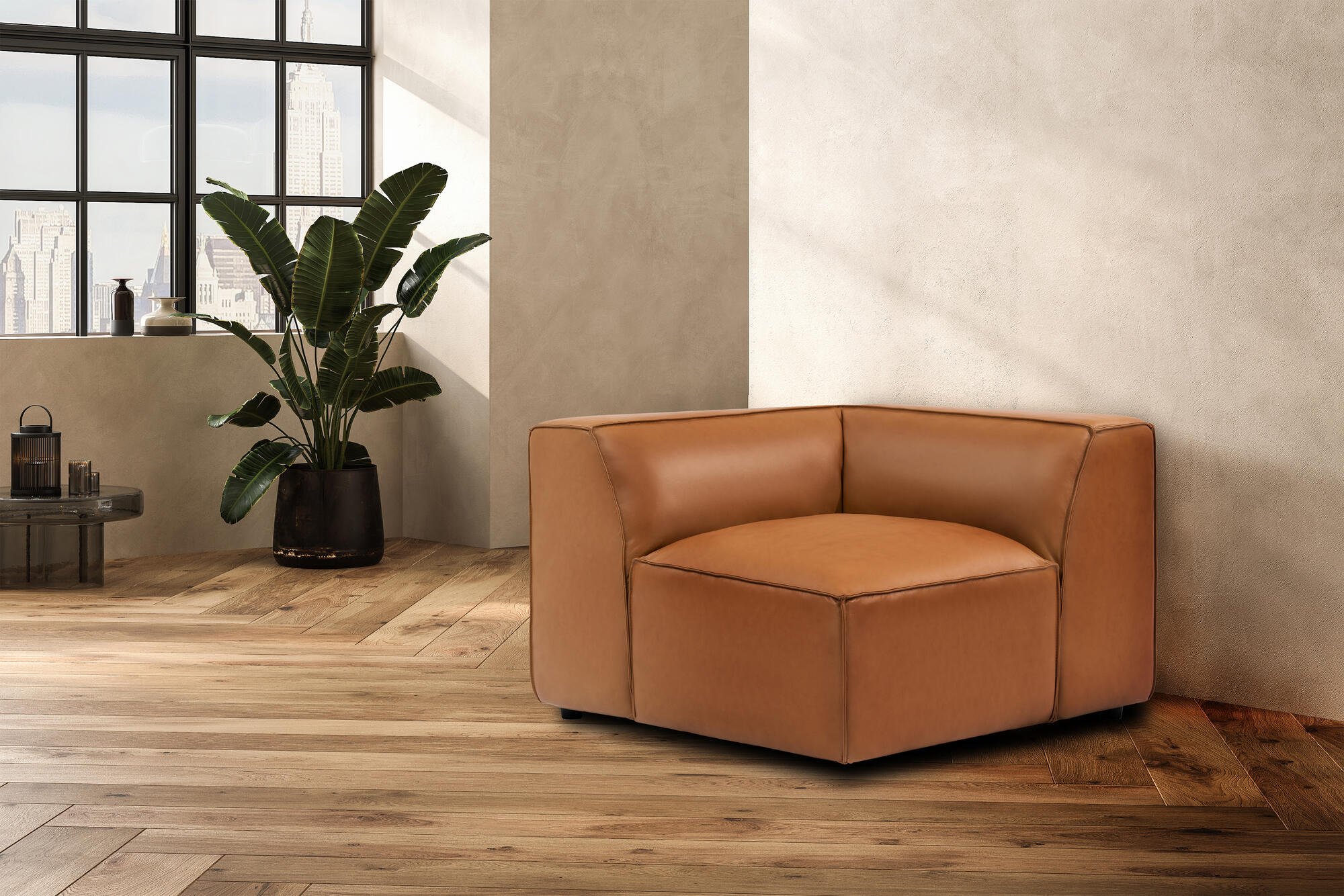 Nathan Leather Corner Lounge Module - Image 2