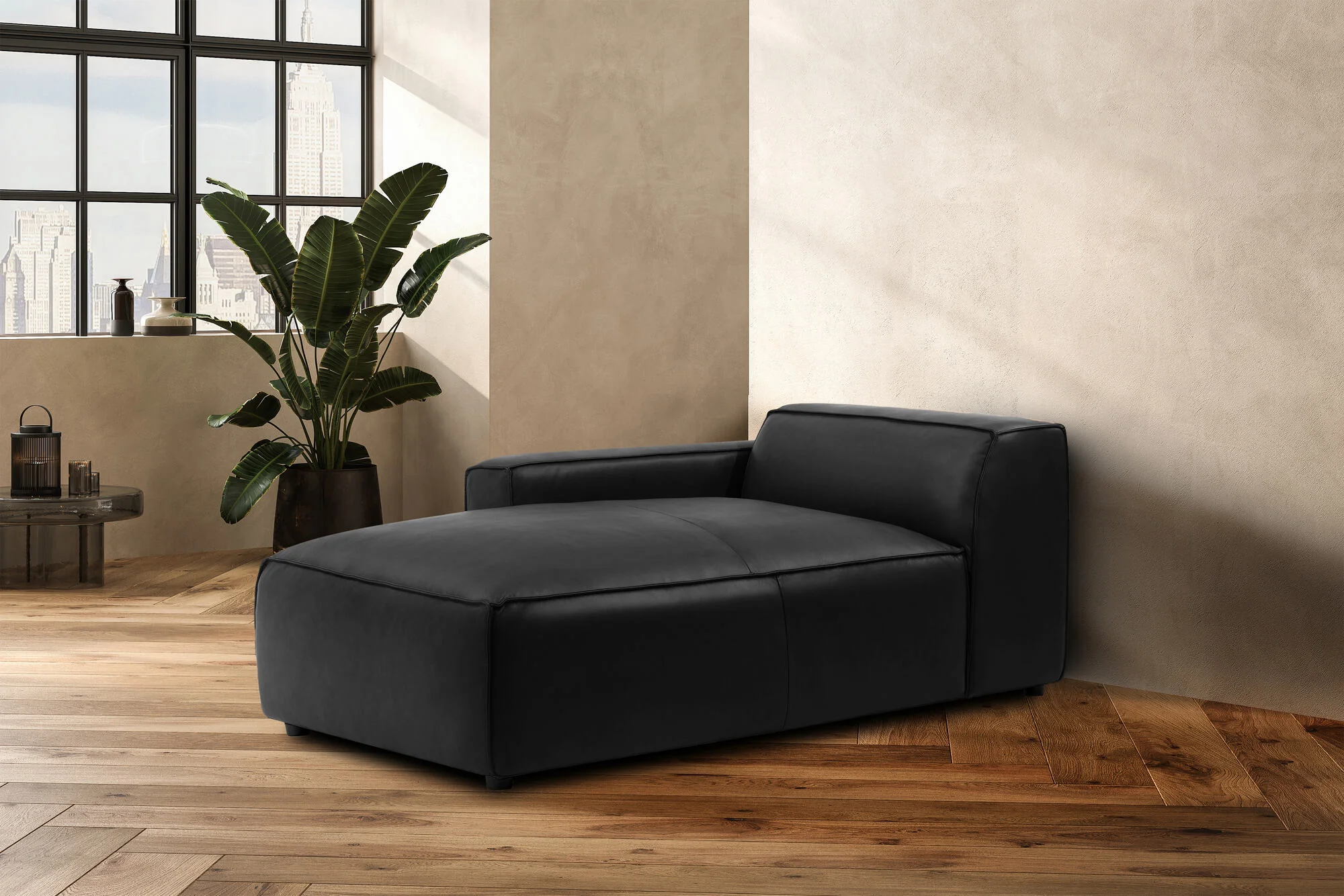 Nathan Leather Left Chaise Lounge Module - Image 10