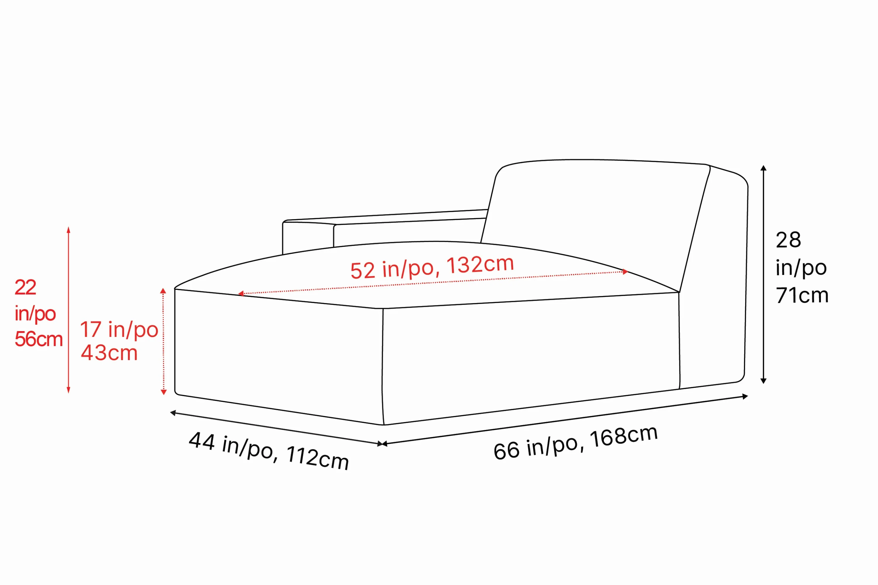 Nathan Leather Left Chaise Lounge Module - Image 3
