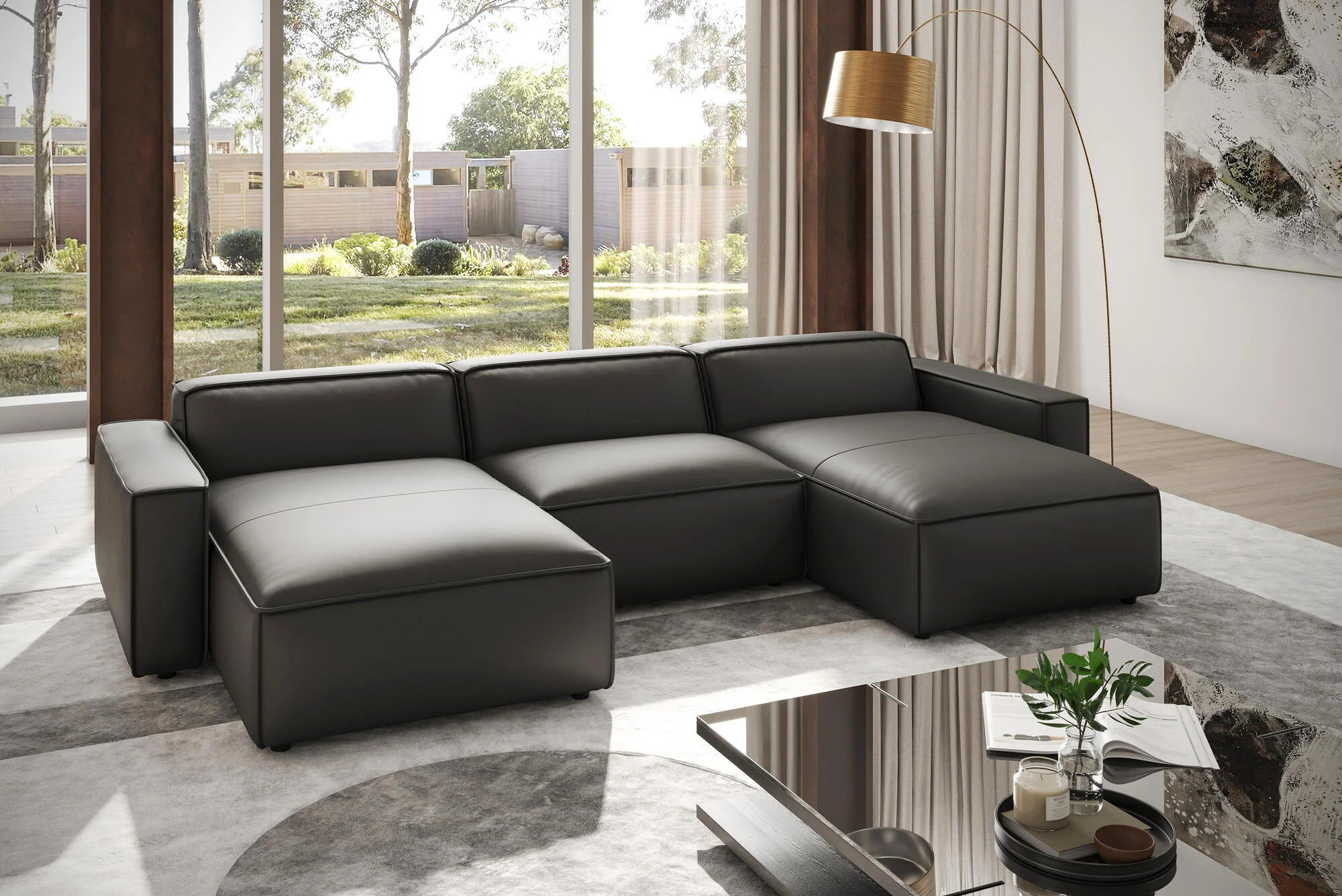 Nathan Leather Modular Sectional Lounge - Image 15