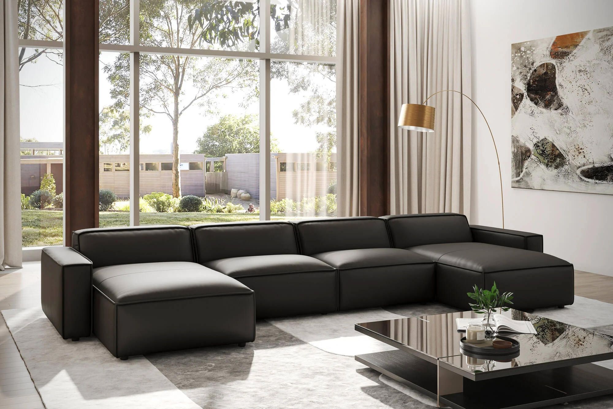 Nathan Leather Modular Sectional Lounge - Image 19