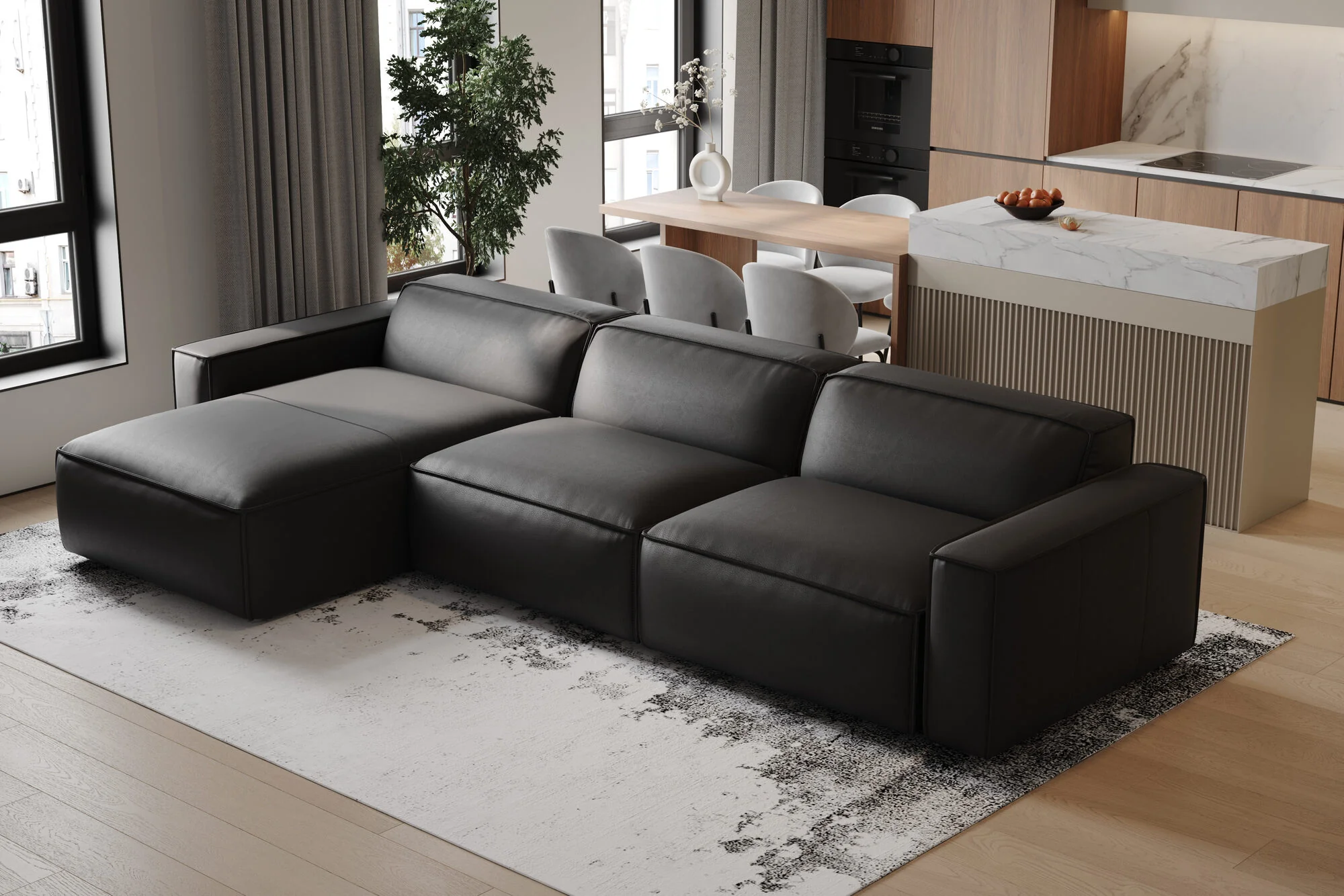 Nathan Leather Modular Sectional Lounge - Image 2