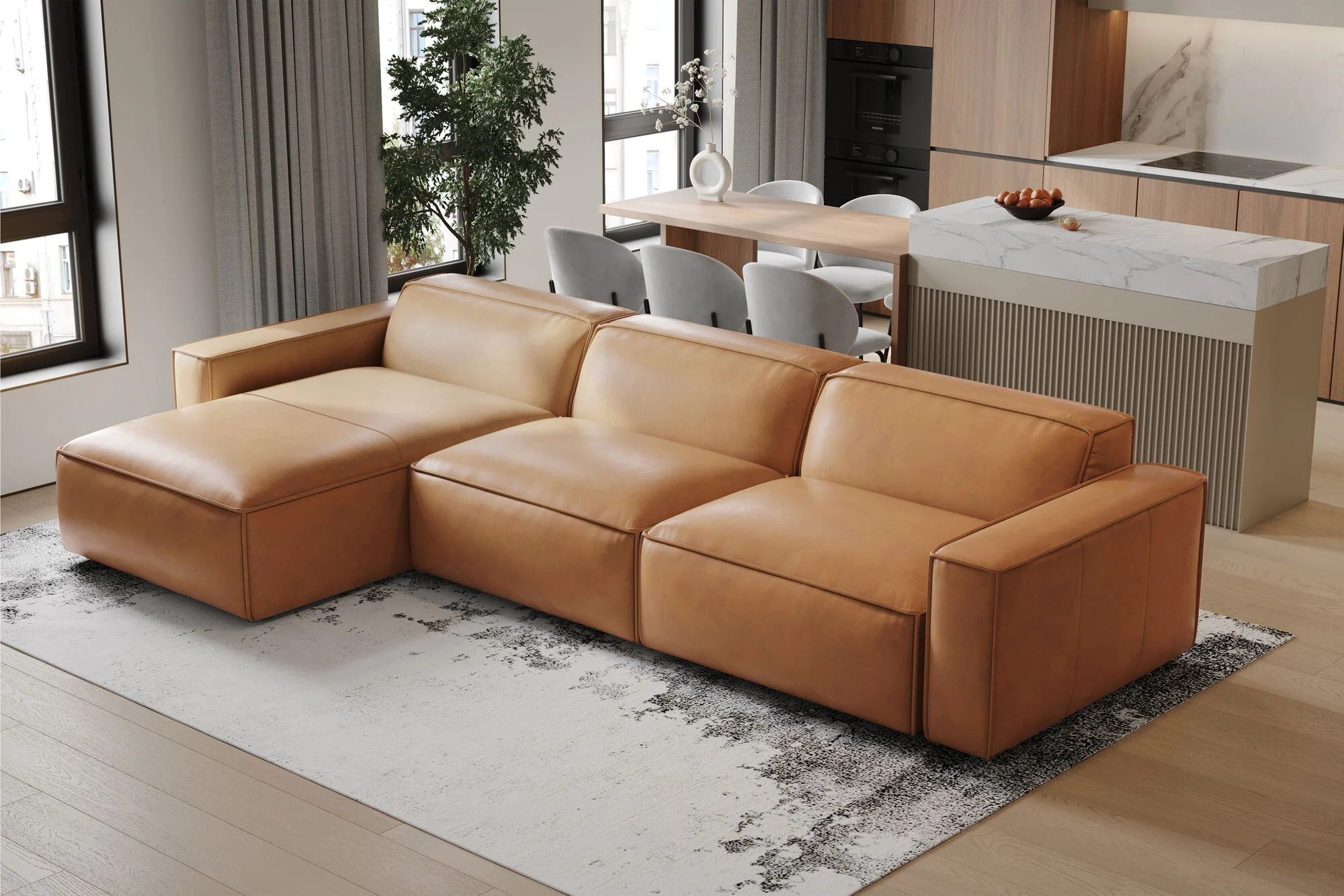 Nathan Leather Modular Sectional Lounge - Image 25