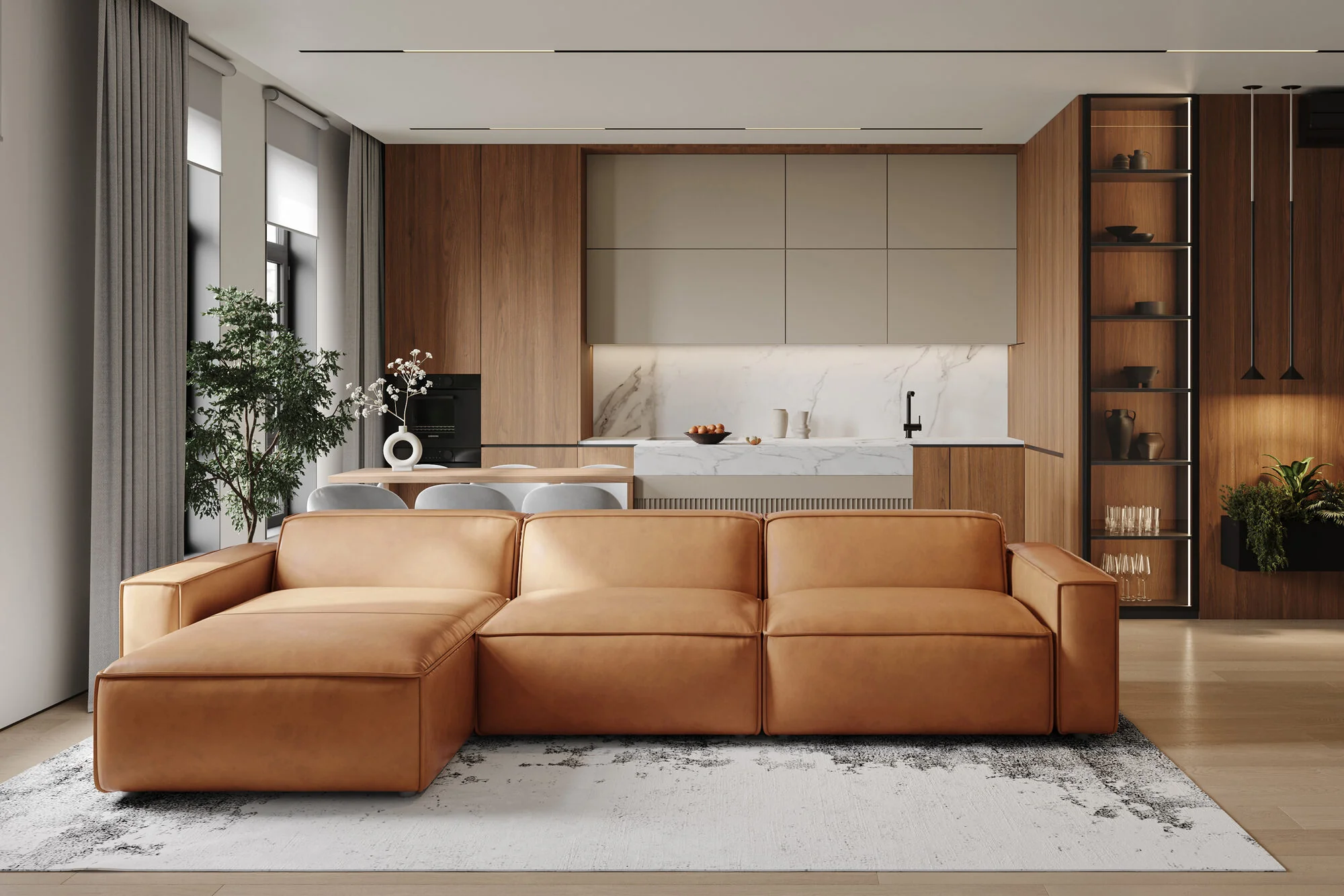 Nathan Leather Modular Sectional Lounge - Image 26