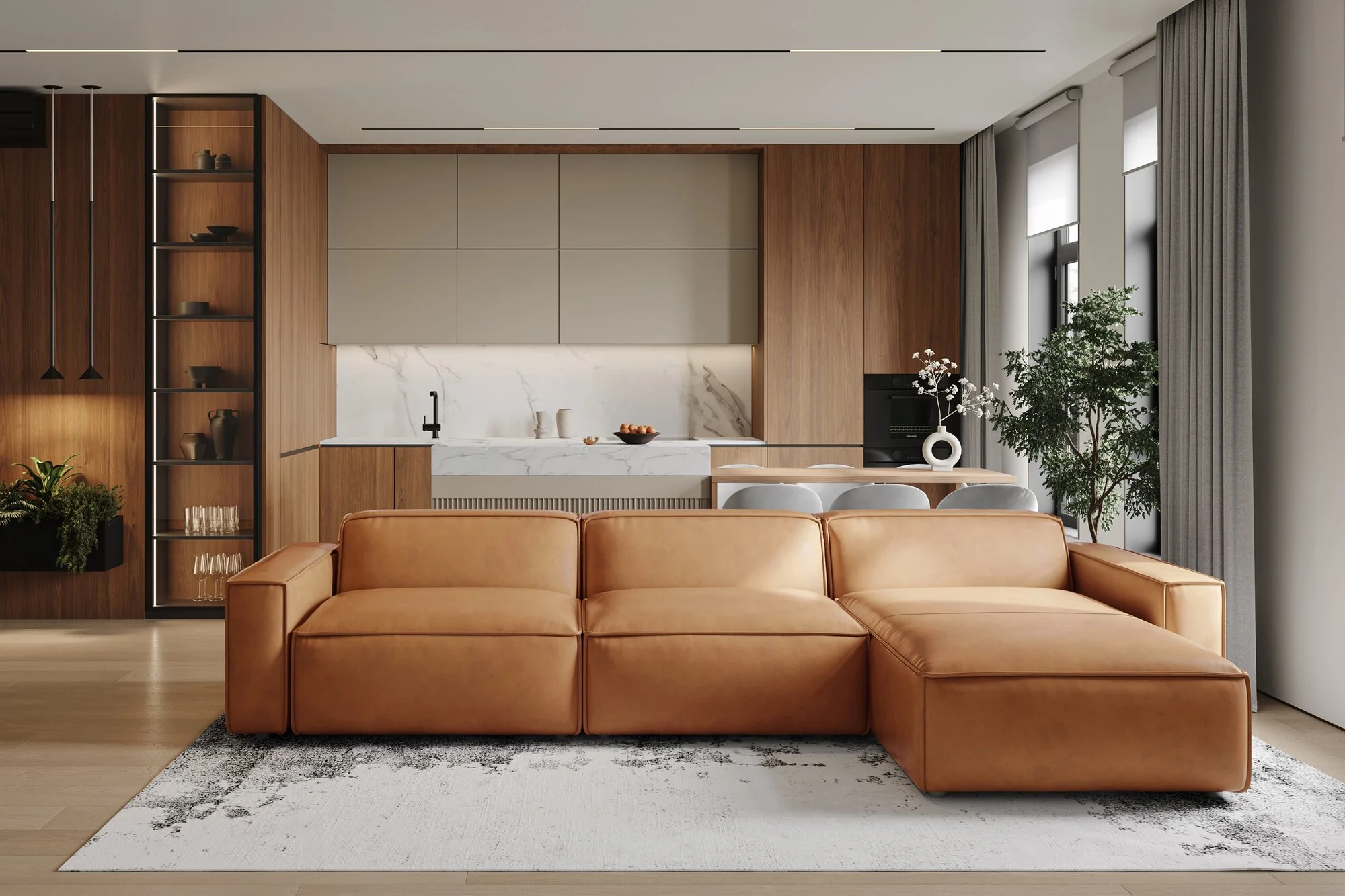 Nathan Leather Modular Sectional Lounge - Image 36