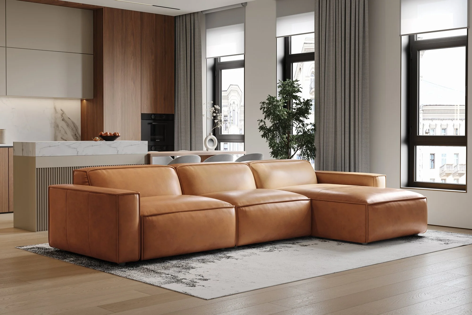 Nathan Leather Modular Sectional Lounge - Image 37