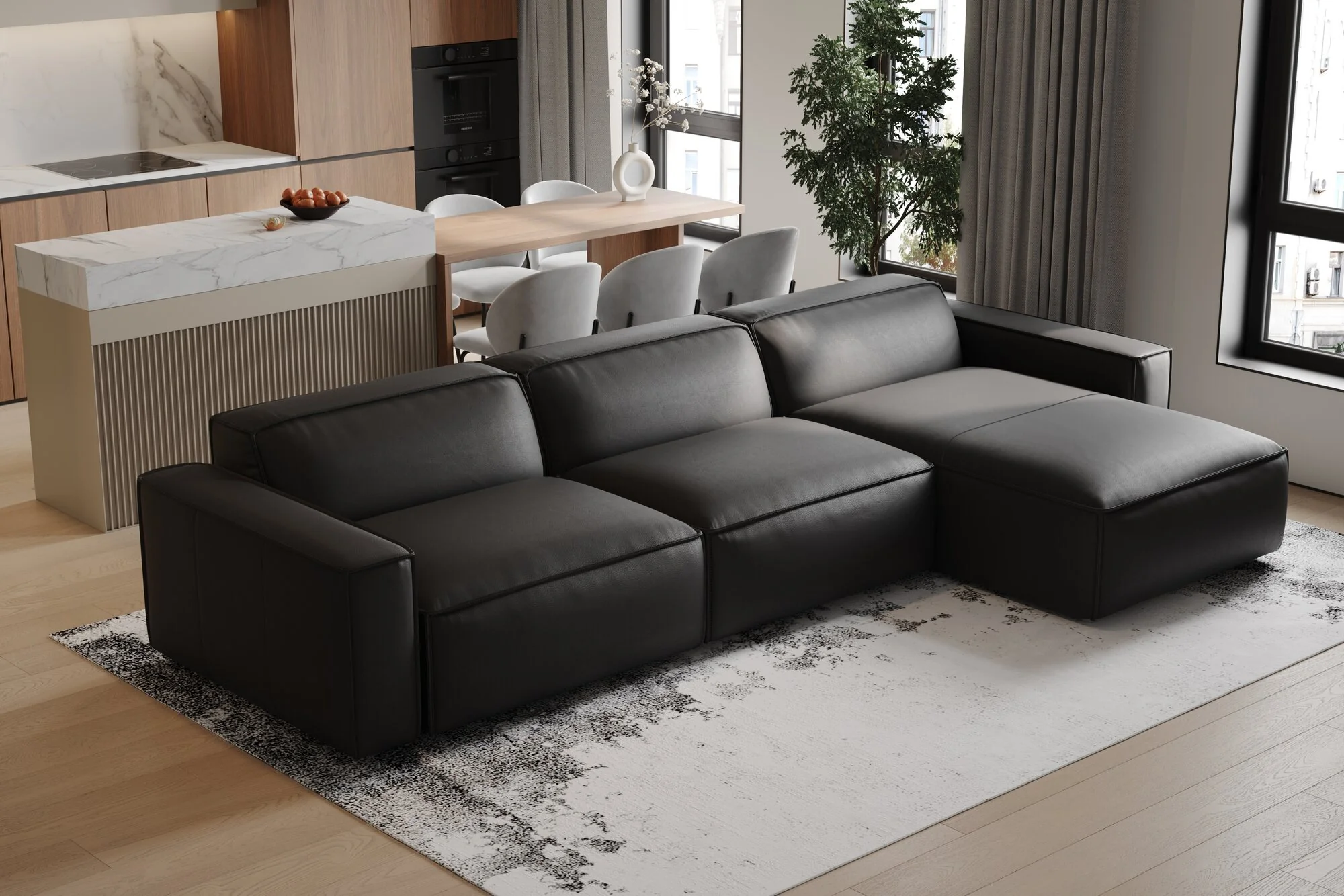 Nathan Leather Modular Sectional Lounge - Image 9