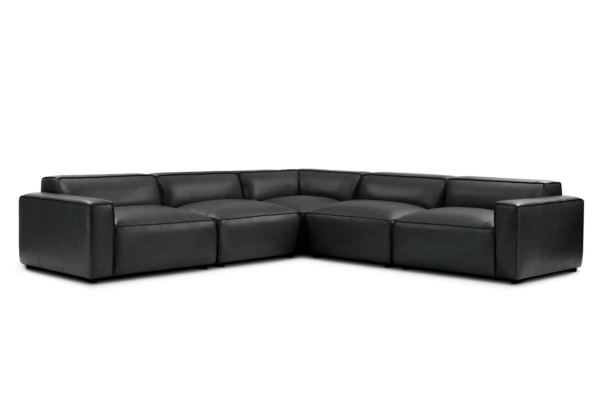Nathan Leather Modular Corner Sectional Lounge - Image 11