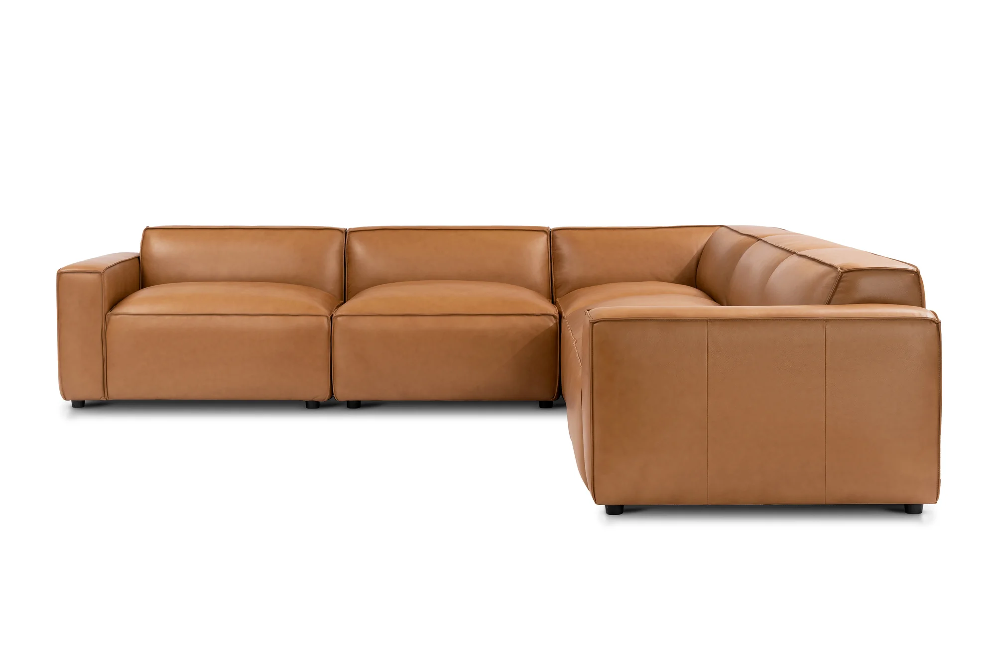 Nathan Leather Modular Corner Sectional Lounge - Image 4
