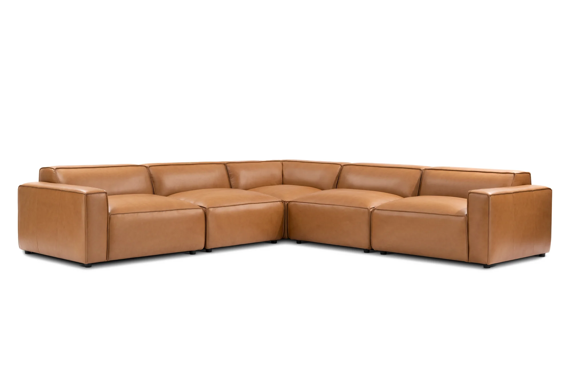 Nathan Leather Modular Corner Sectional Lounge - Image 5