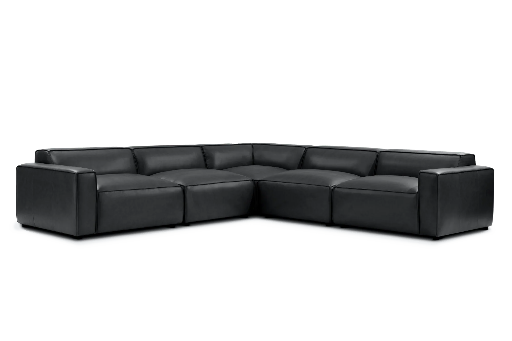 Nathan Leather Modular Corner Sectional Lounge - Image 8