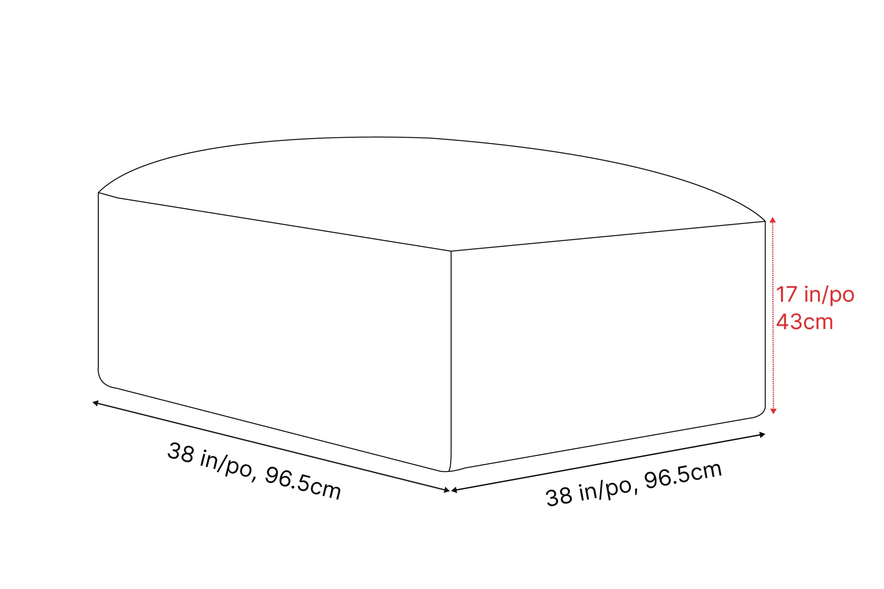 Nathan Leather Ottoman - Image 3