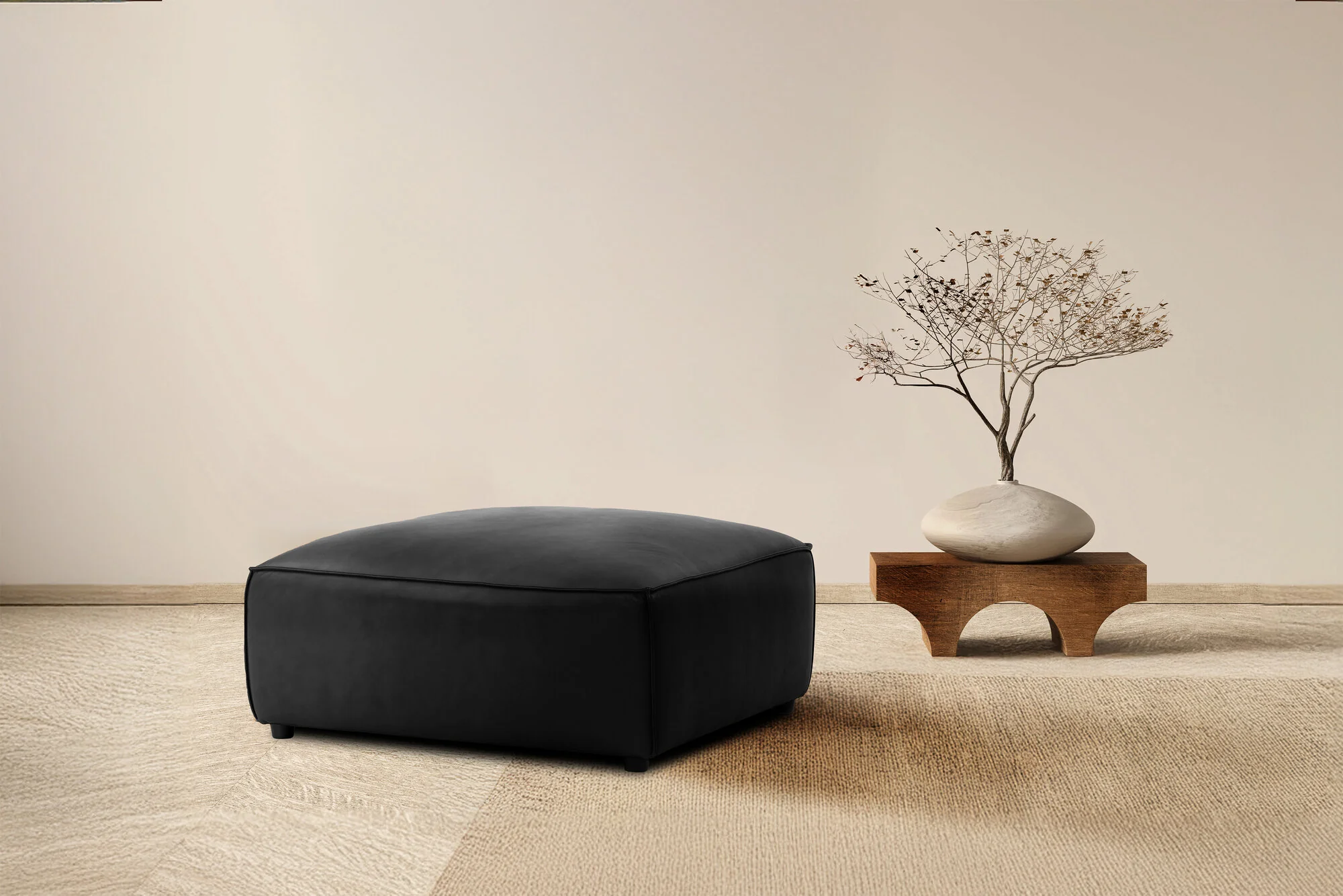 Nathan Leather Ottoman - Image 8