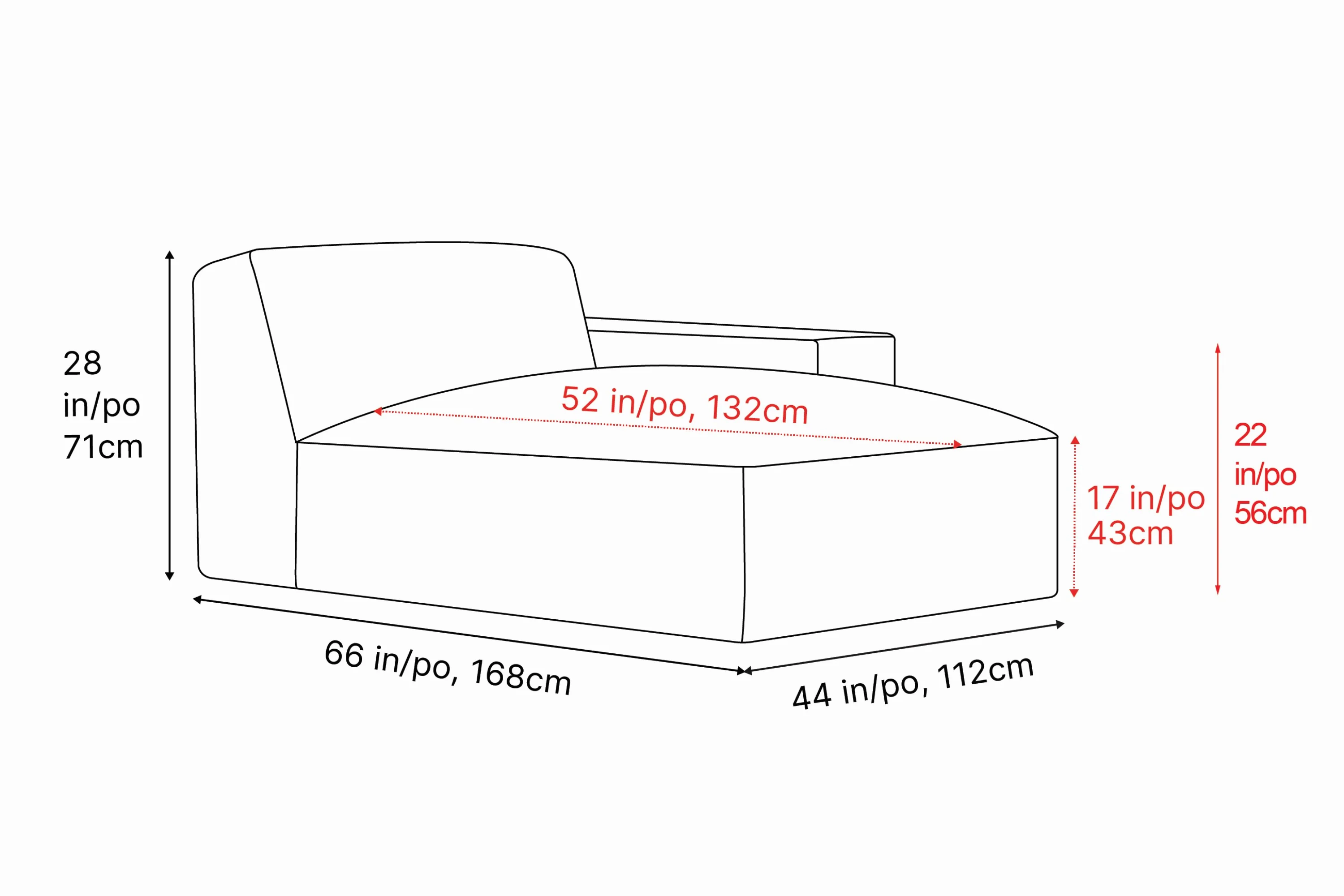 Nathan Leather Right Chaise Lounge Module - Image 3