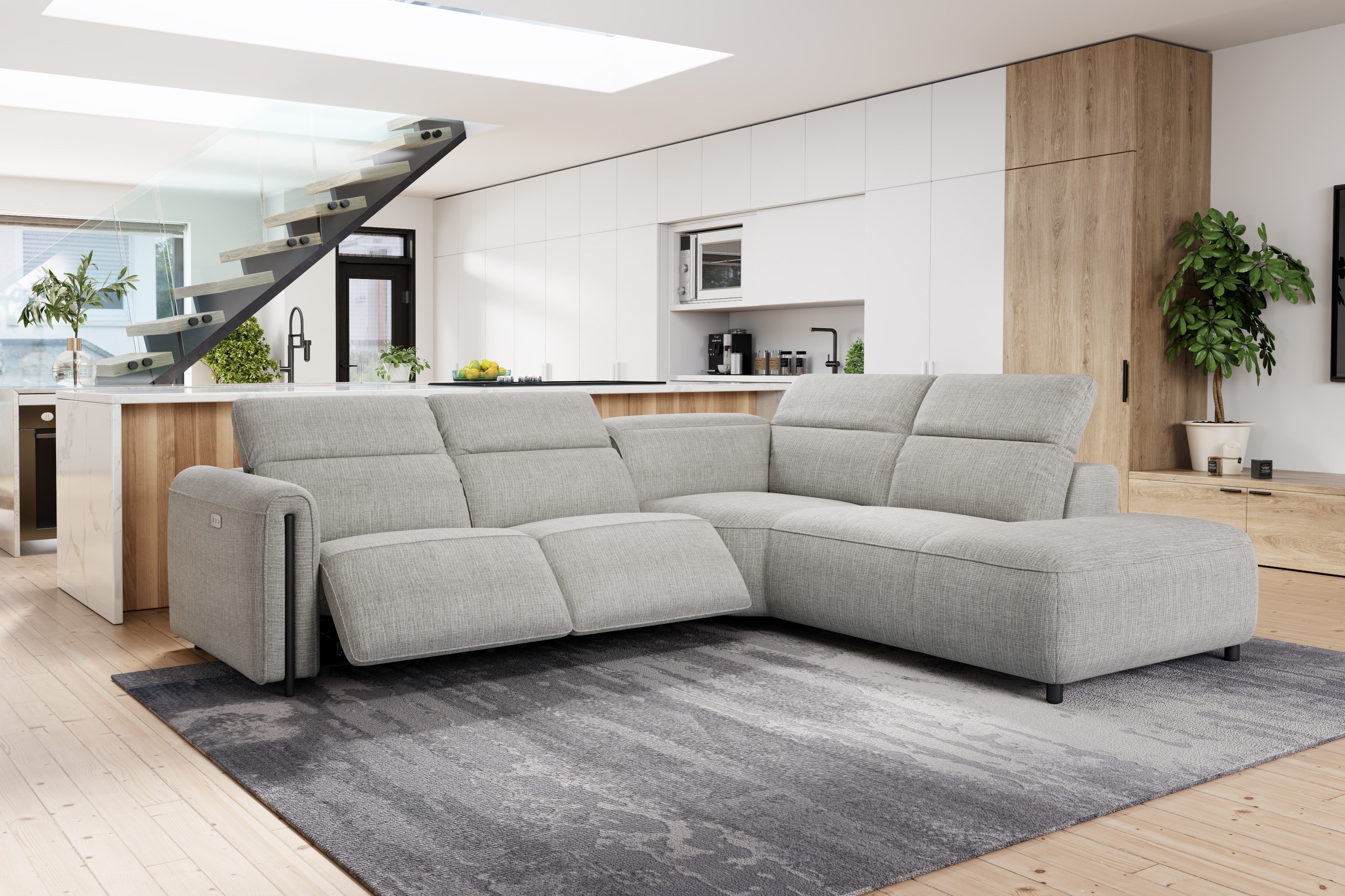 Octavia Fabric Reclining Corner Sectional Cloud Lounge - Image 13