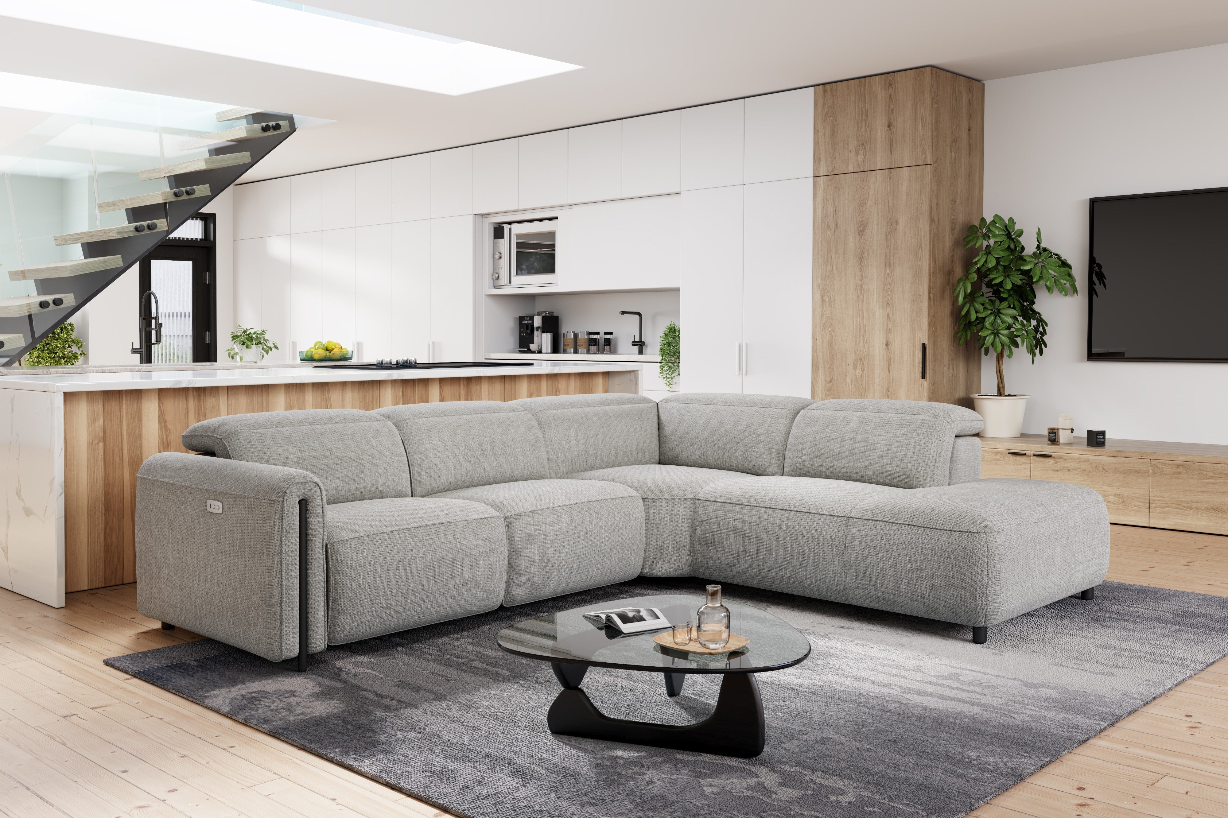 Octavia Fabric Reclining Corner Sectional Cloud Lounge - Image 15