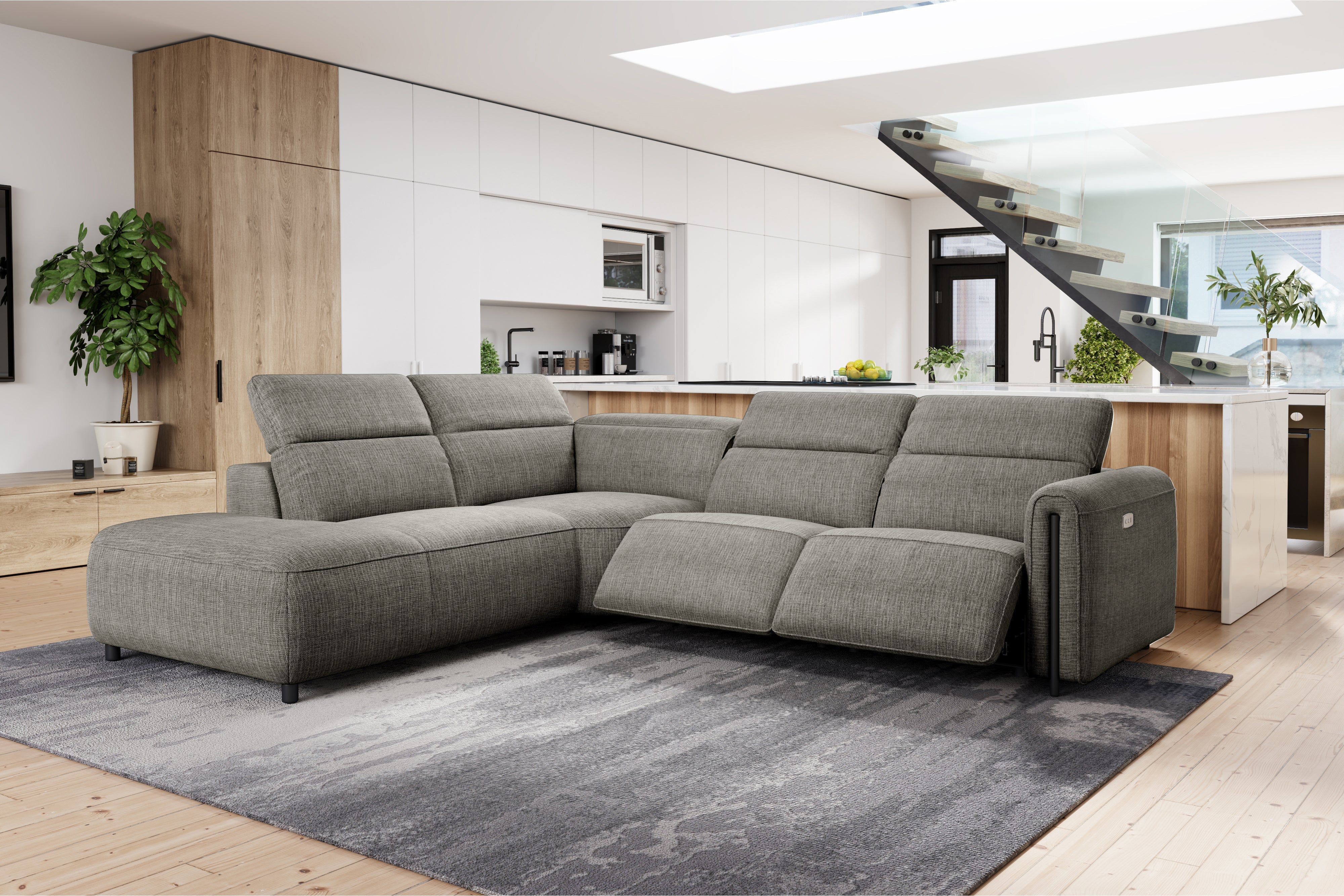 Octavia Fabric Reclining Corner Sectional Cloud Lounge - Image 24