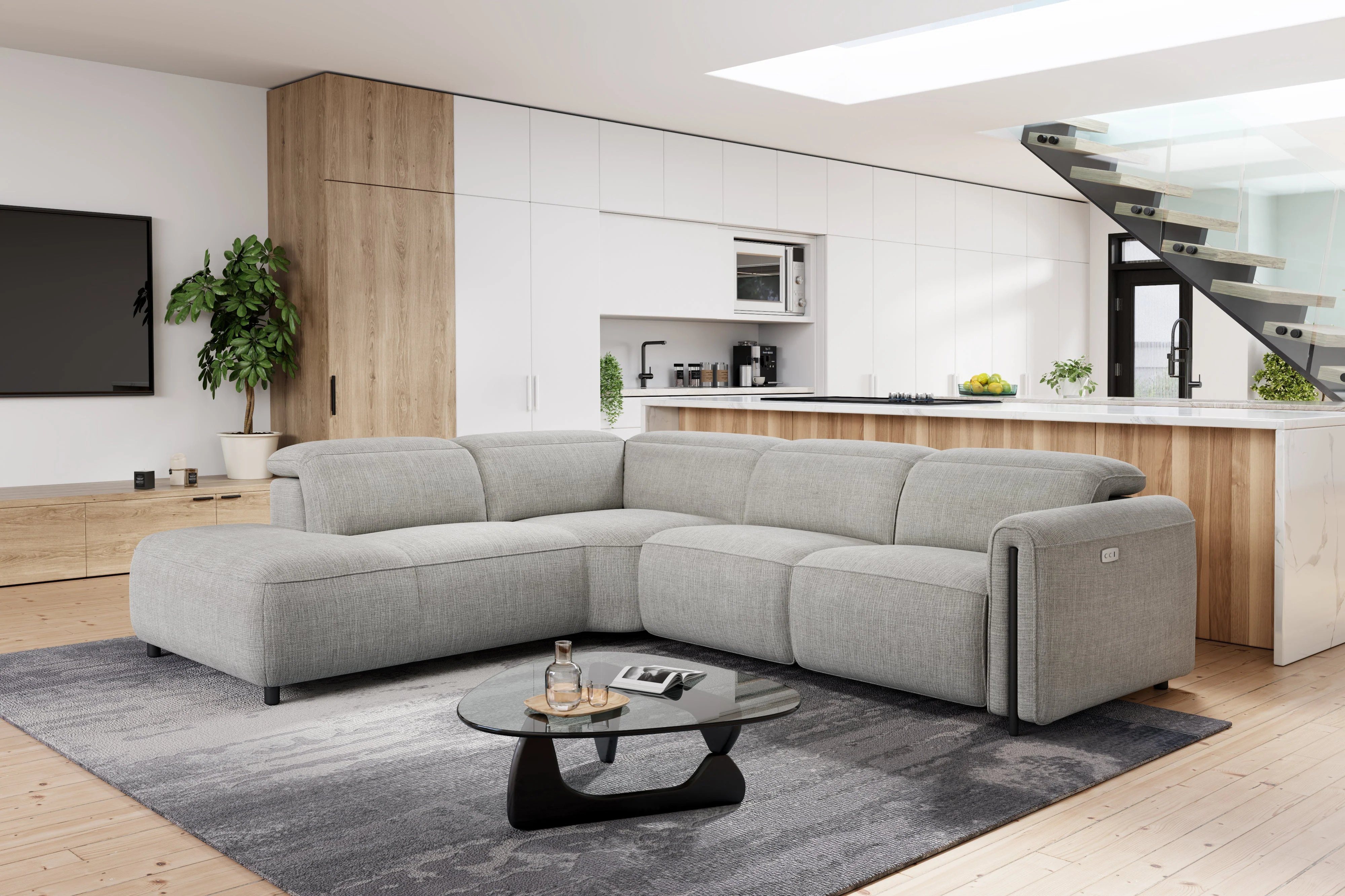 Octavia Fabric Reclining Corner Sectional Cloud Lounge - Image 4