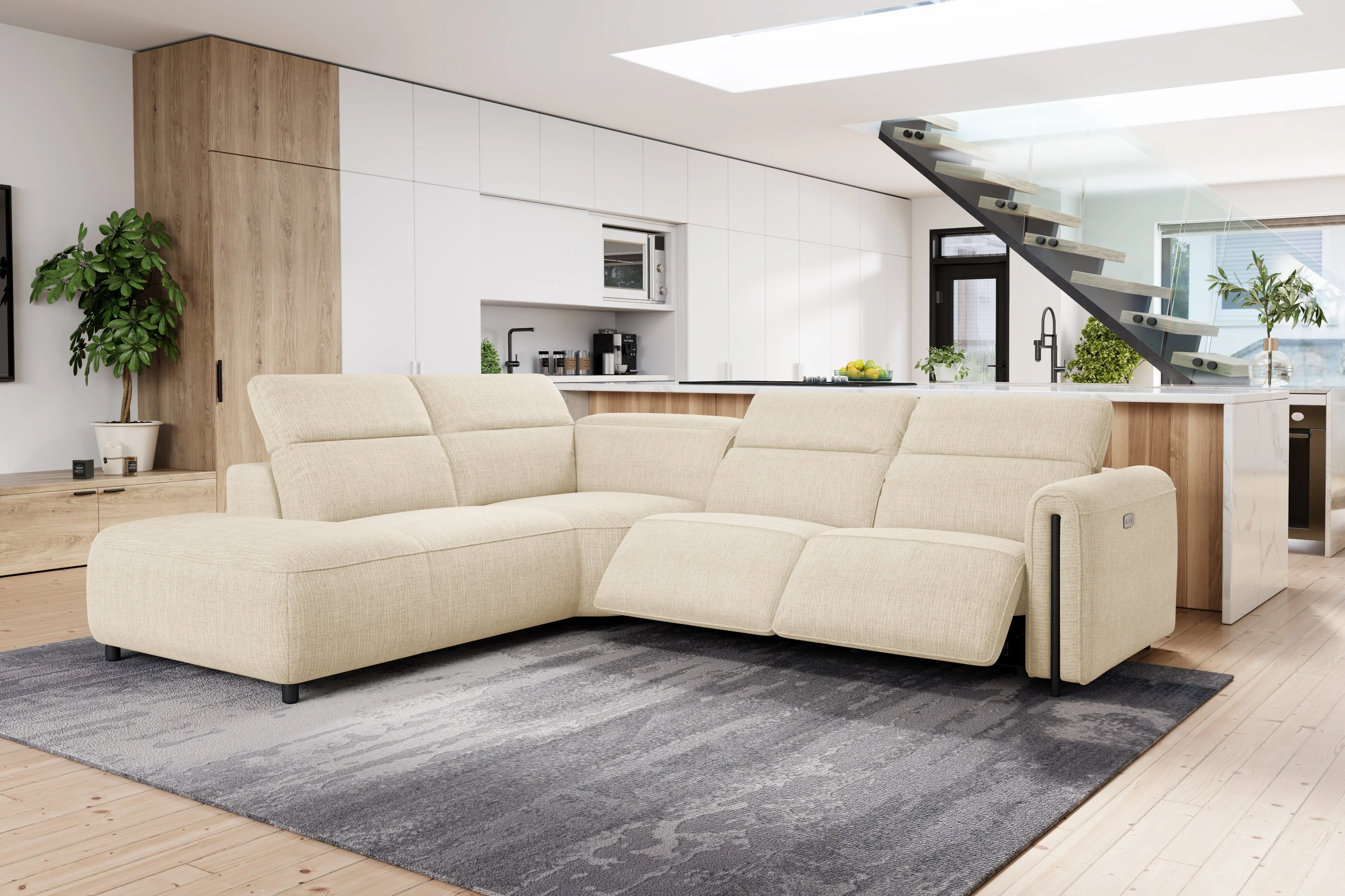 Octavia Fabric Reclining Corner Sectional Cloud Lounge - Image 46