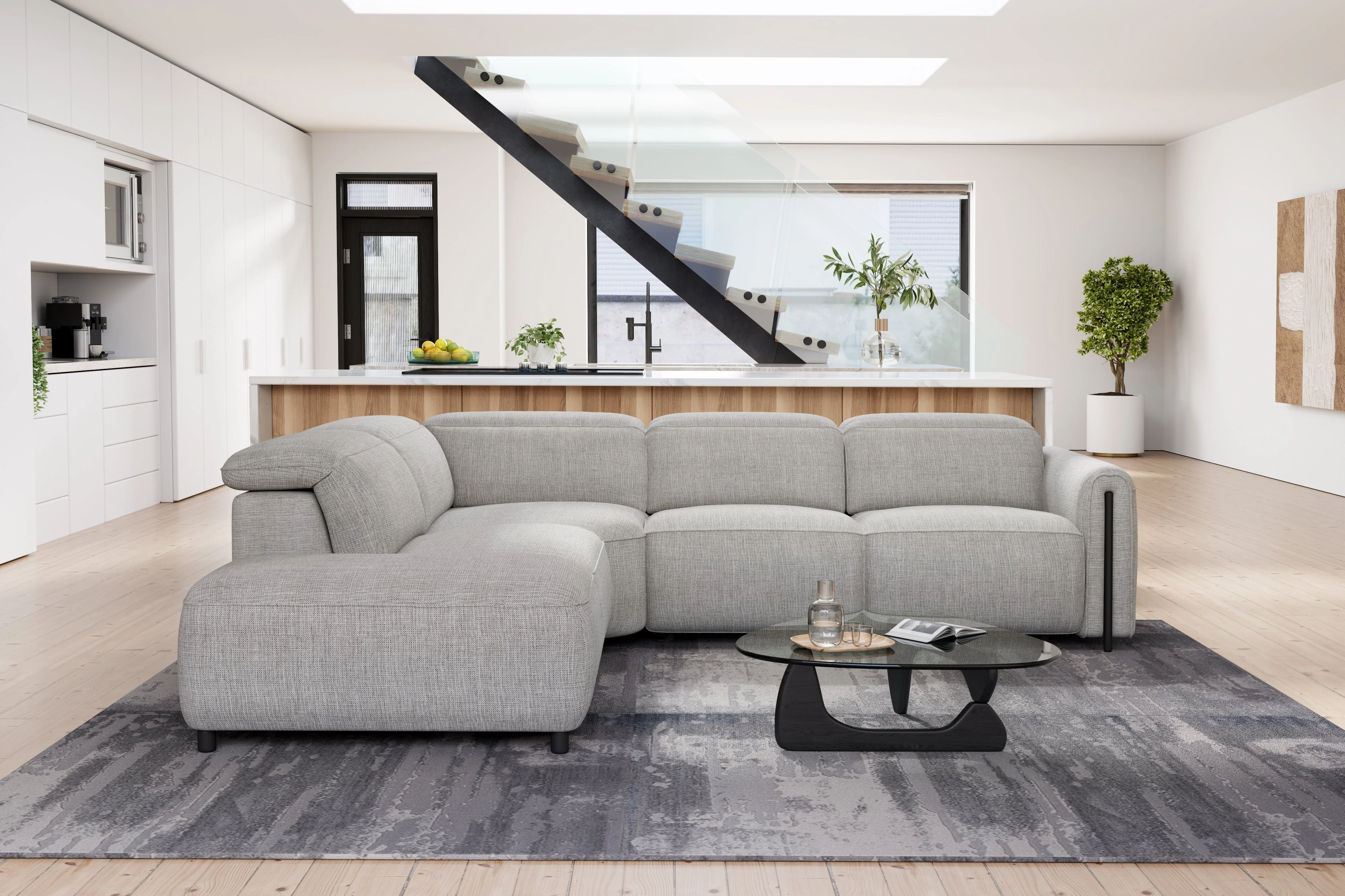 Octavia Fabric Reclining Corner Sectional Cloud Lounge - Image 5