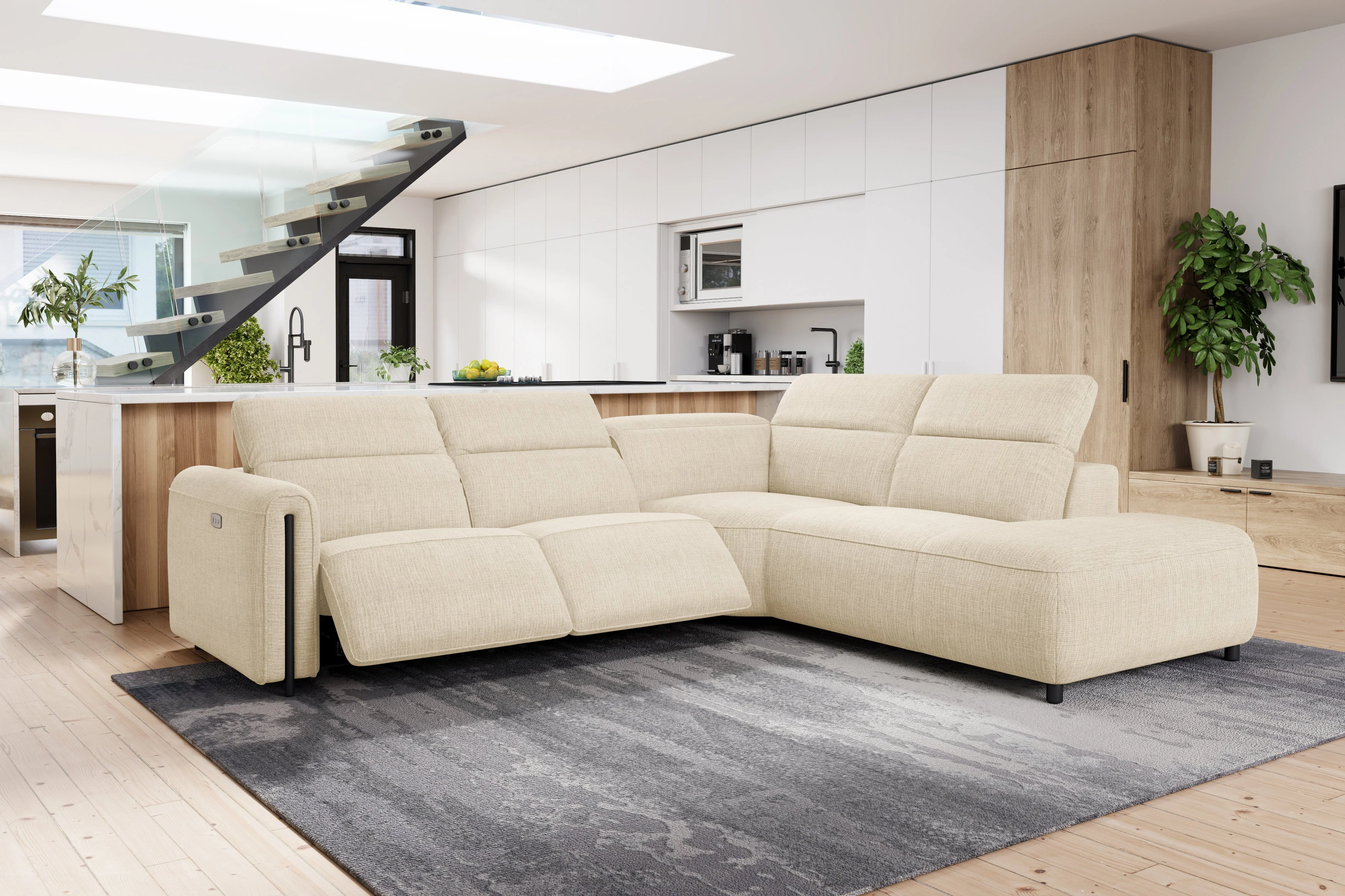 Octavia Fabric Reclining Corner Sectional Cloud Lounge - Image 57