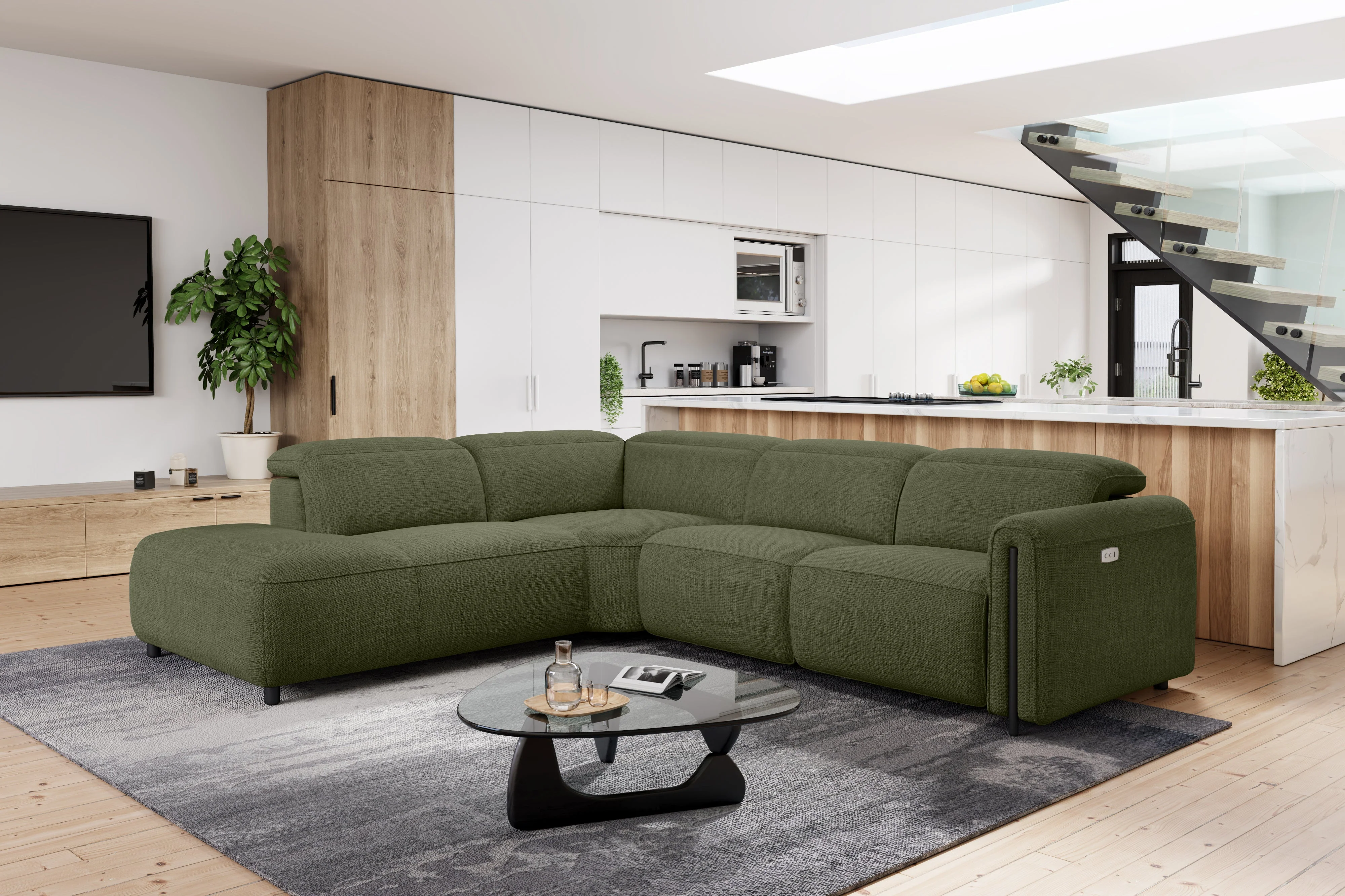 Octavia Fabric Reclining Corner Sectional Cloud Lounge - Image 70