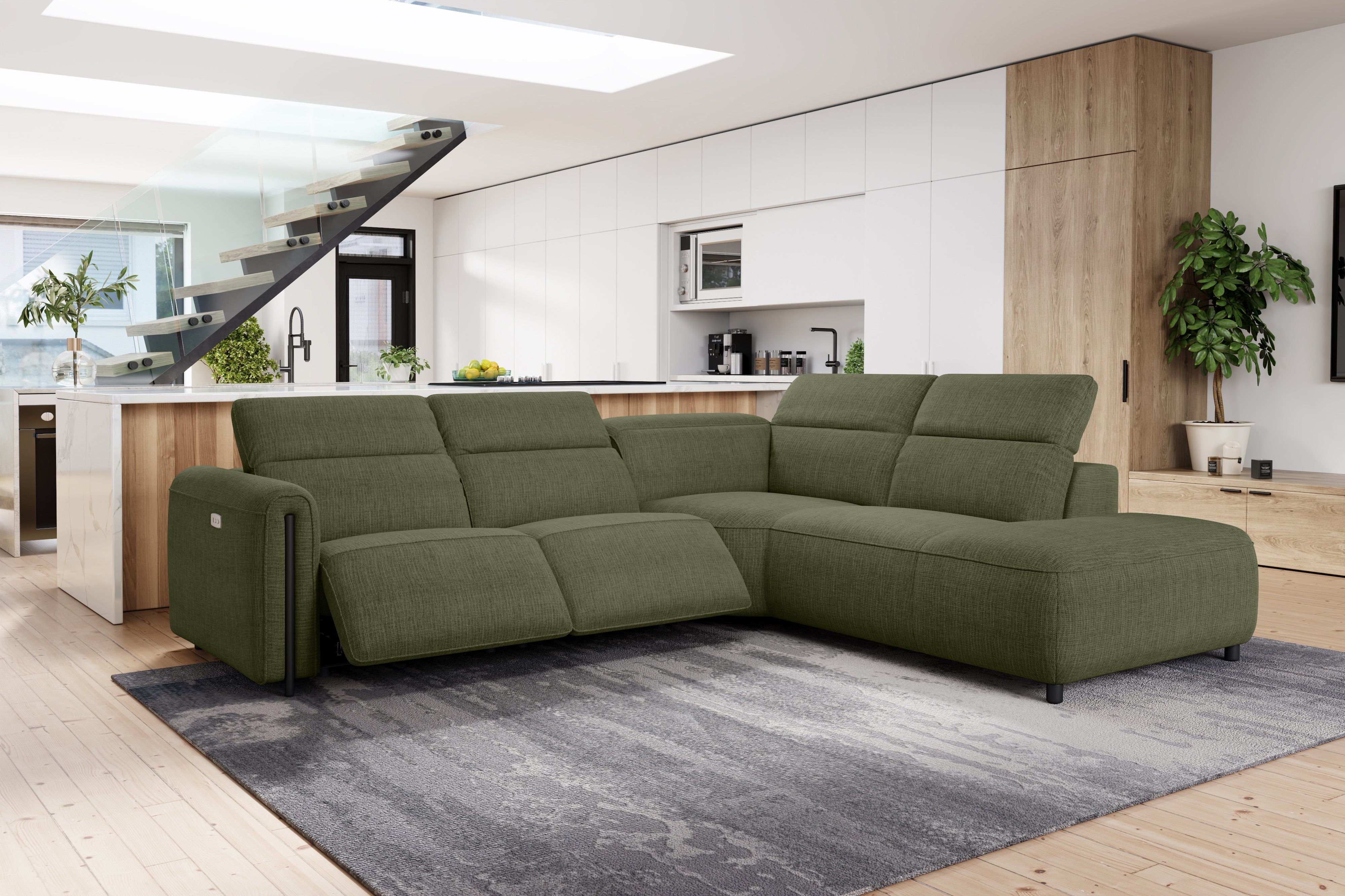 Octavia Fabric Reclining Corner Sectional Cloud Lounge - Image 79