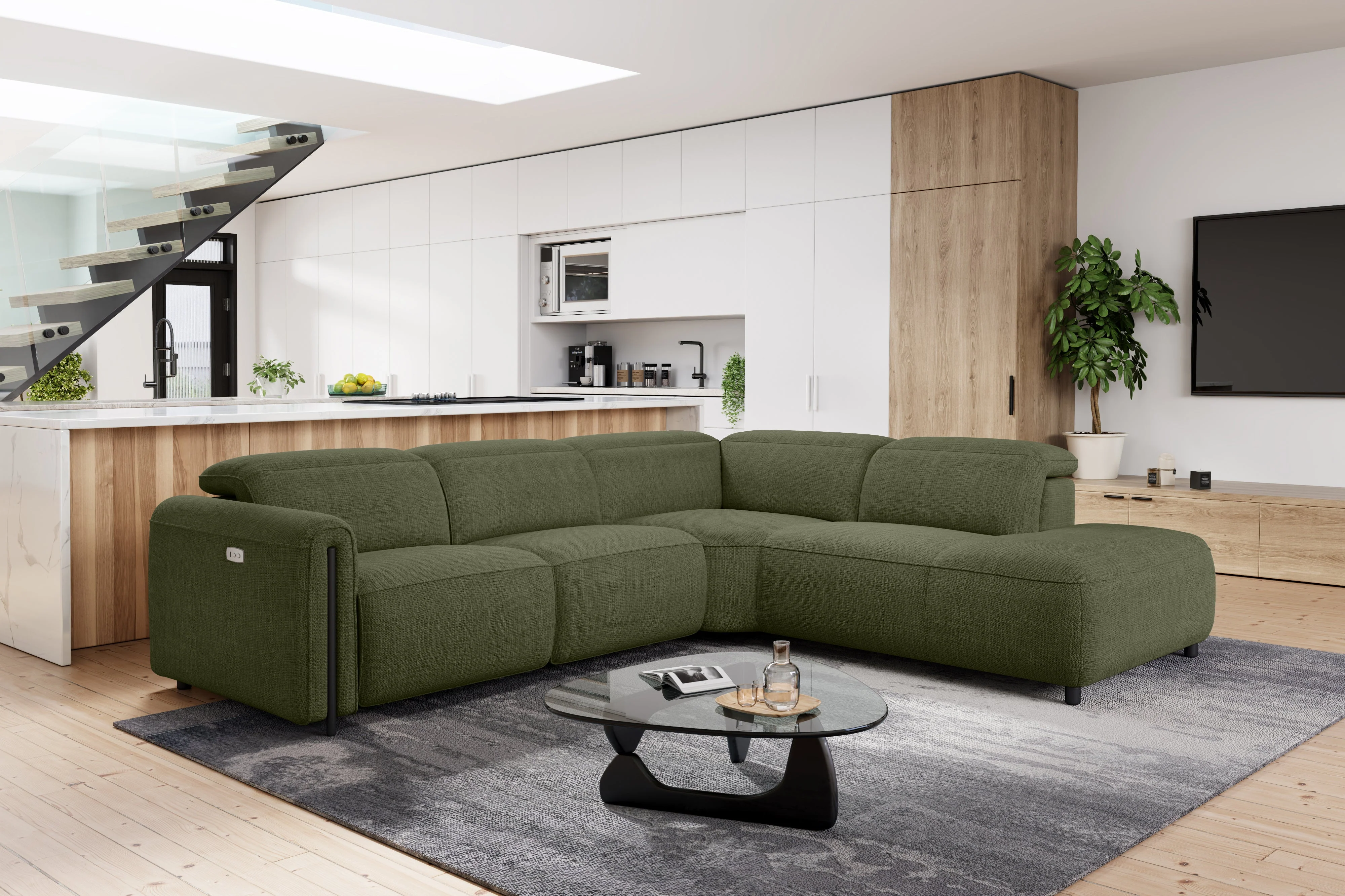 Octavia Fabric Reclining Corner Sectional Cloud Lounge - Image 81