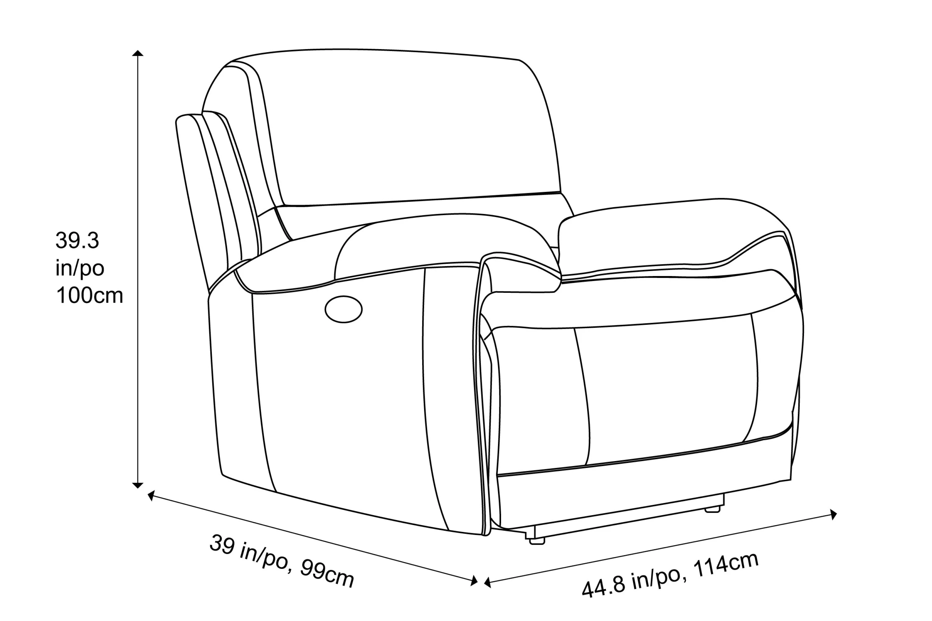Oliver Leather Recliner Chair - Image 3