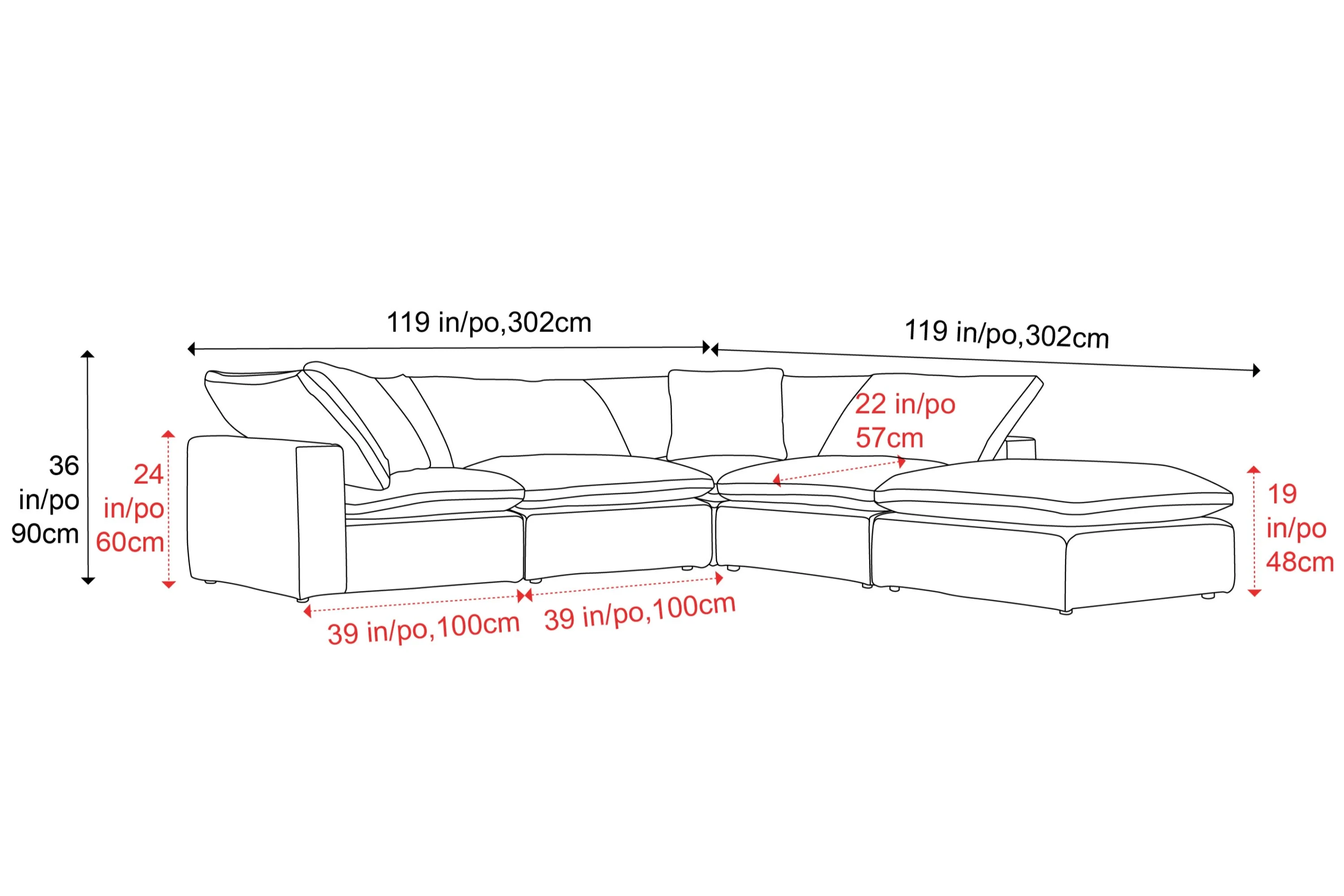 Ophelia Fabric Modular Sectional Lounge - Image 13