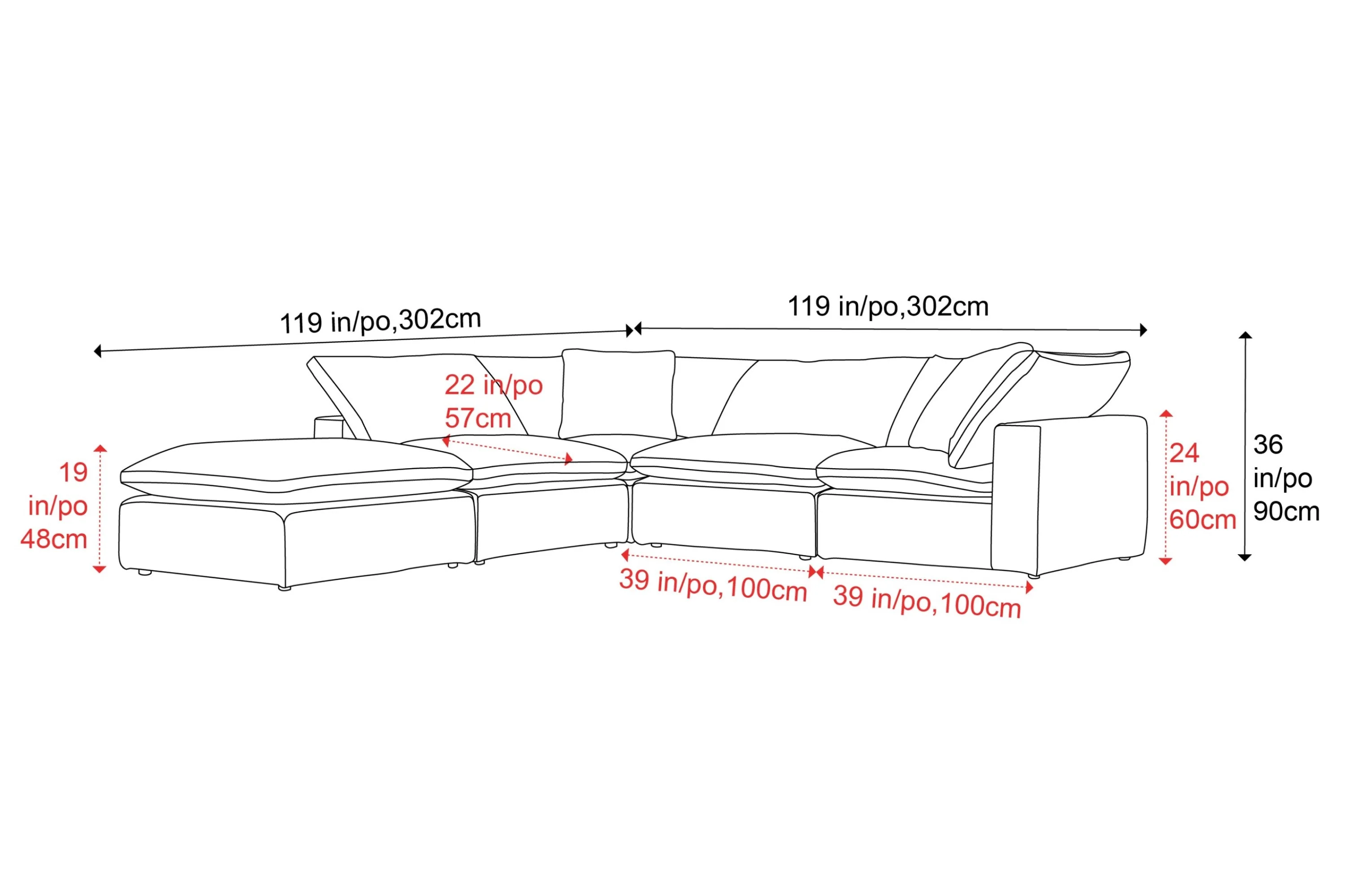 Ophelia Fabric Modular Sectional Lounge - Image 3