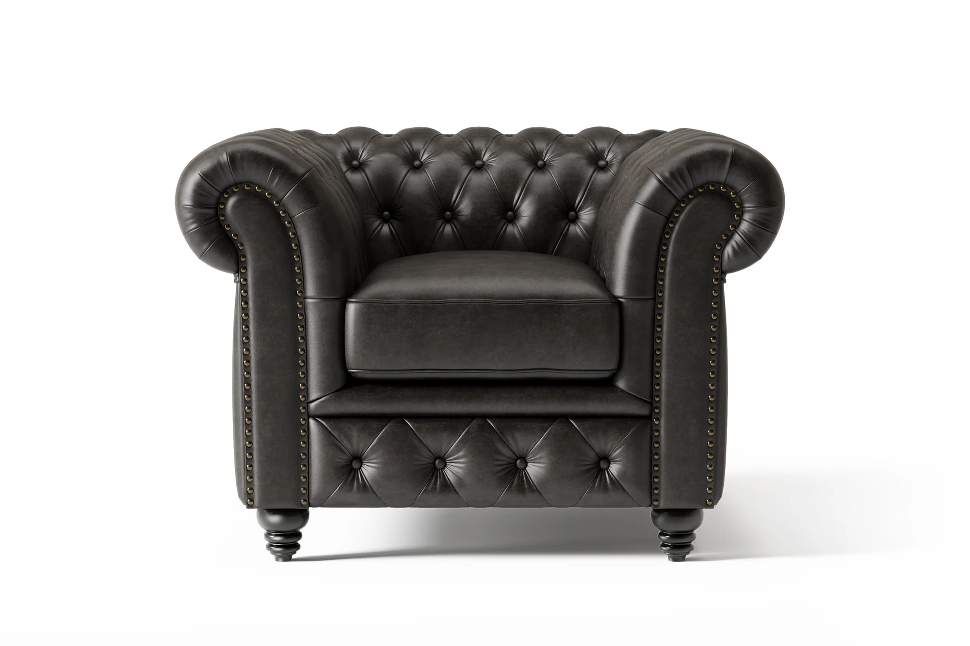 Parma Leather Chesterfield Accent Chair - Image 15