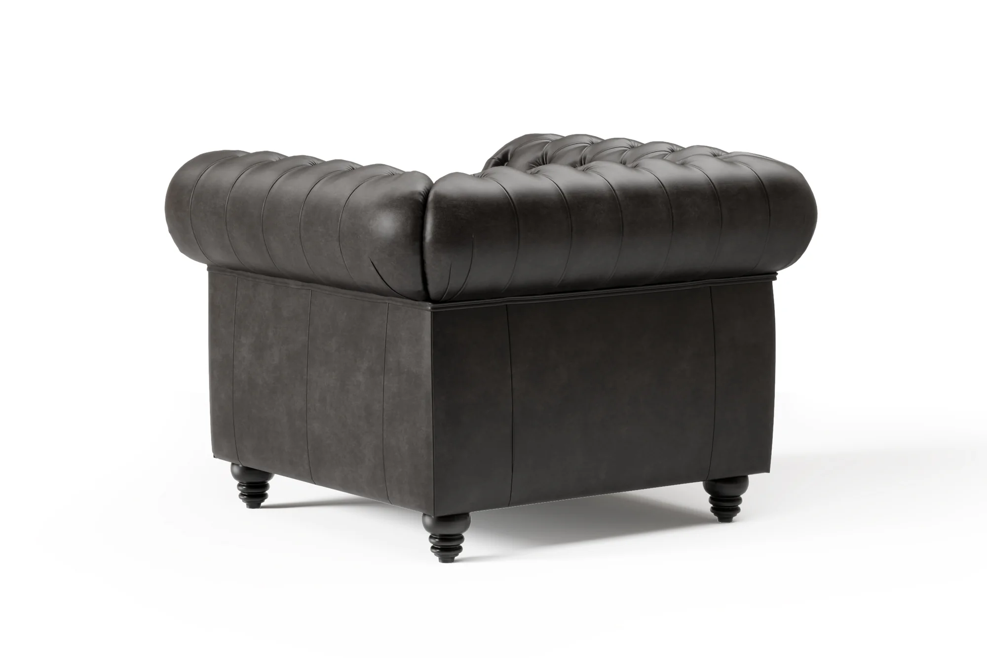 Parma Leather Chesterfield Accent Chair - Image 16
