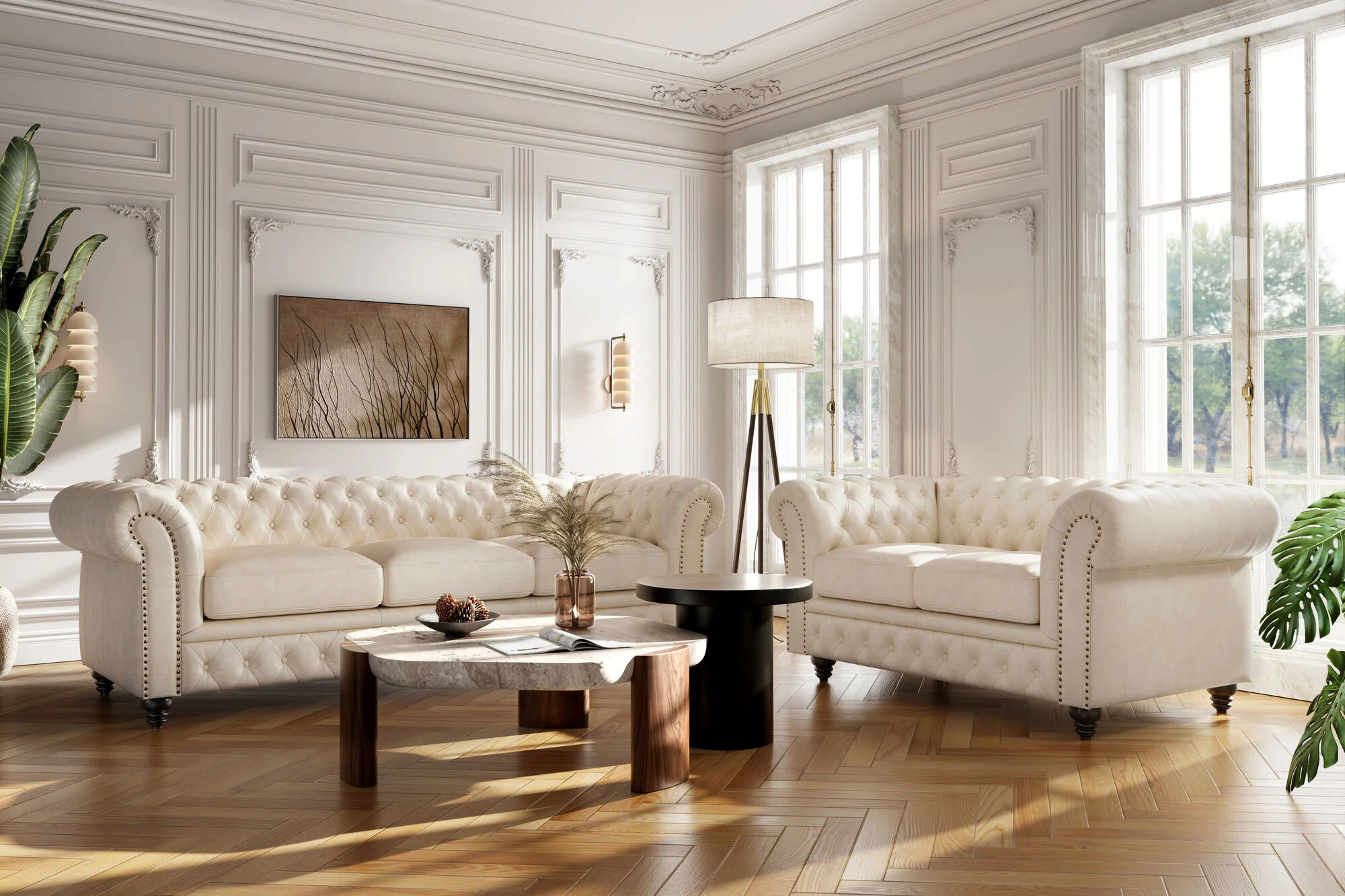 Parma Leather Chesterfield Lounge - Image 12