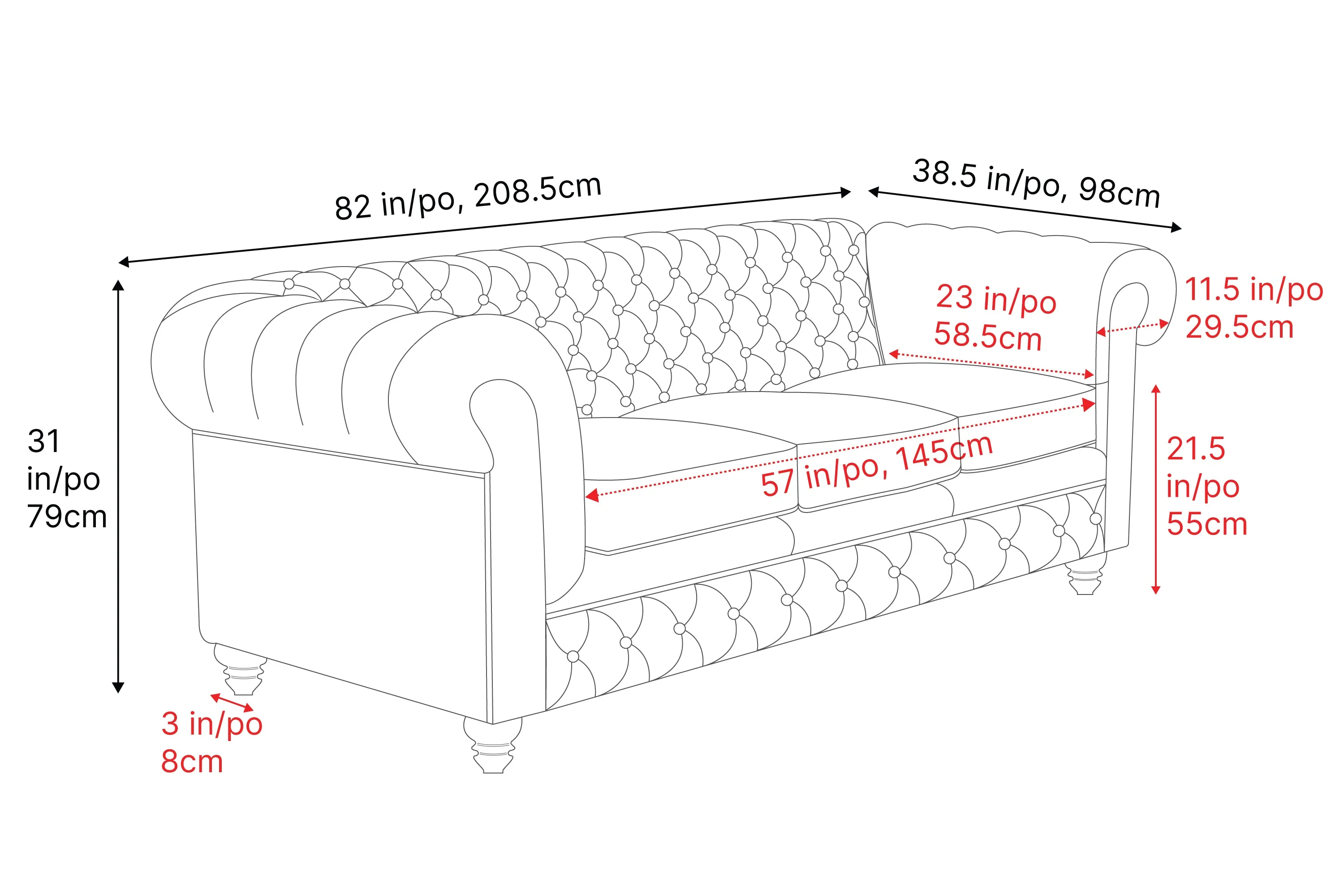 Parma Leather Chesterfield Lounge - Image 27