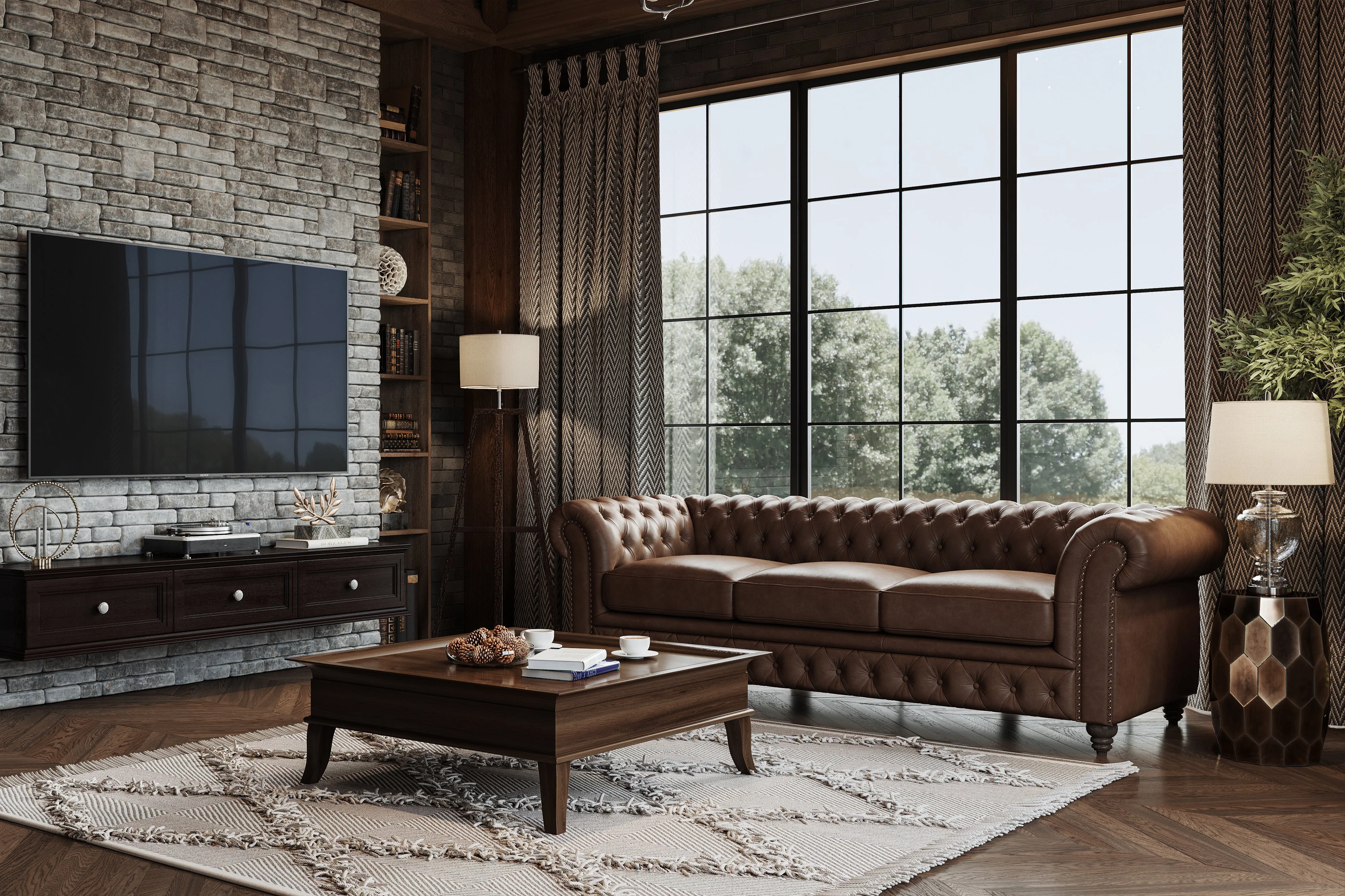 Parma Leather Chesterfield Lounge - Image 39