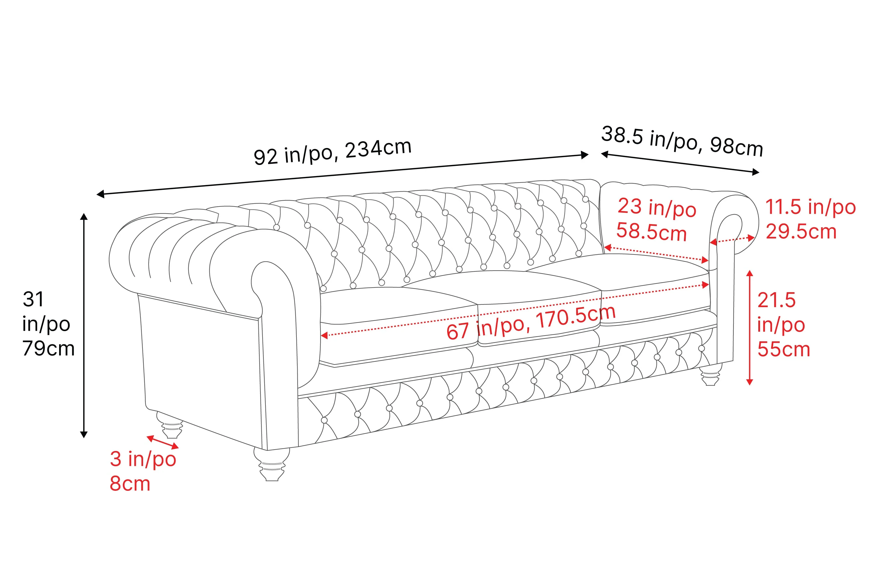 Parma Leather Chesterfield Lounge - Image 40