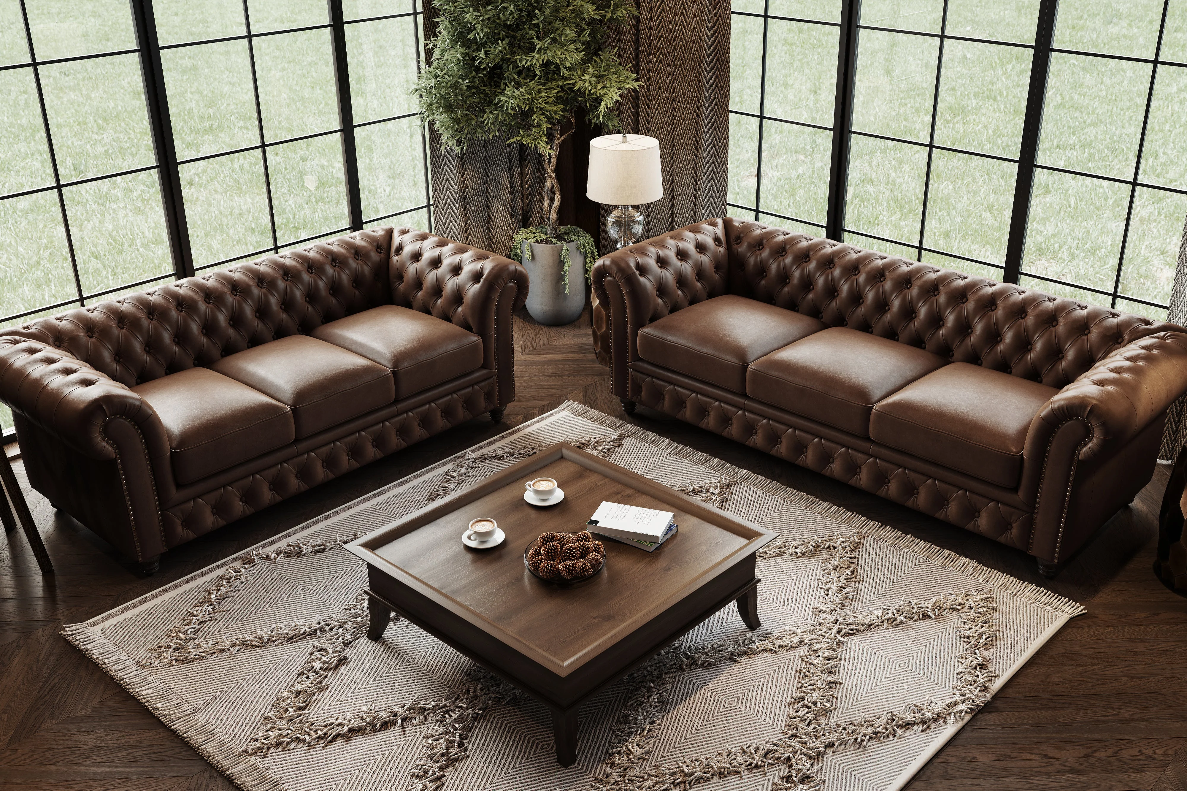 Parma Leather Chesterfield Lounge - Image 41