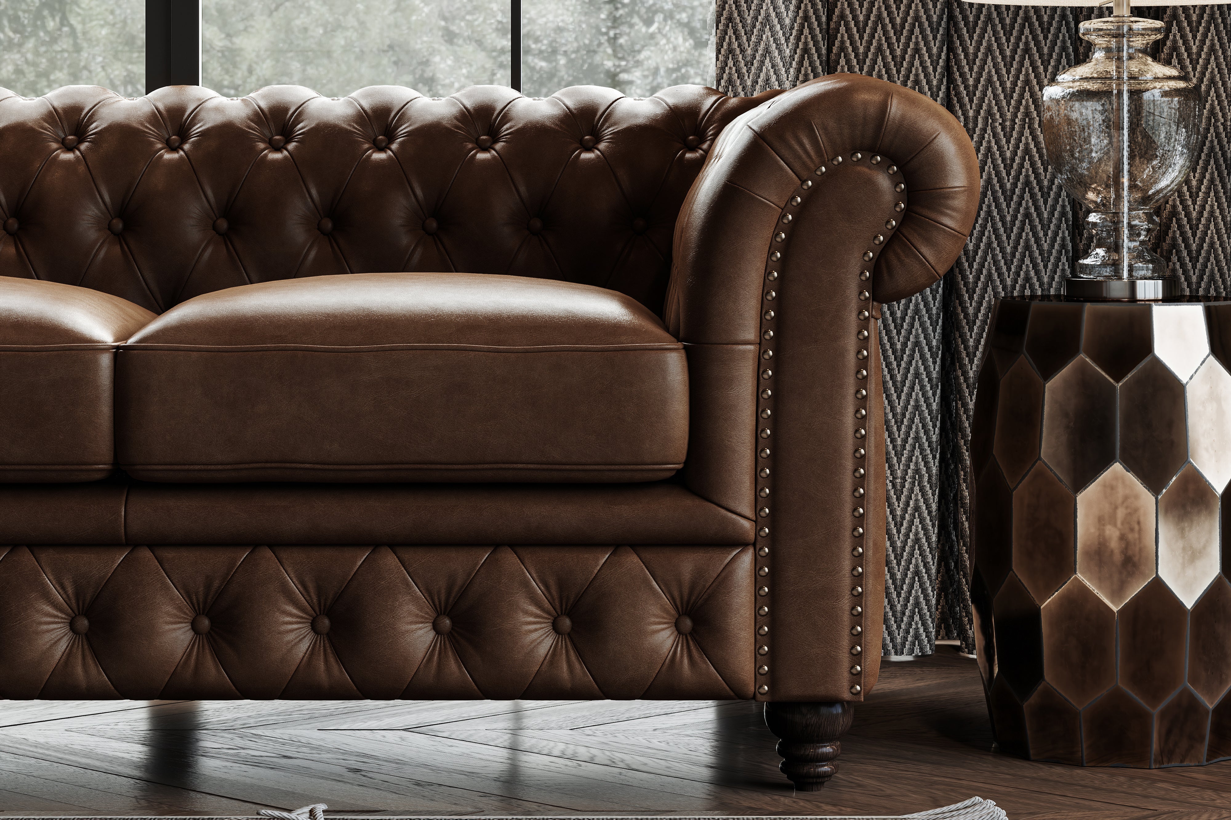 Parma Leather Chesterfield Lounge - Image 44