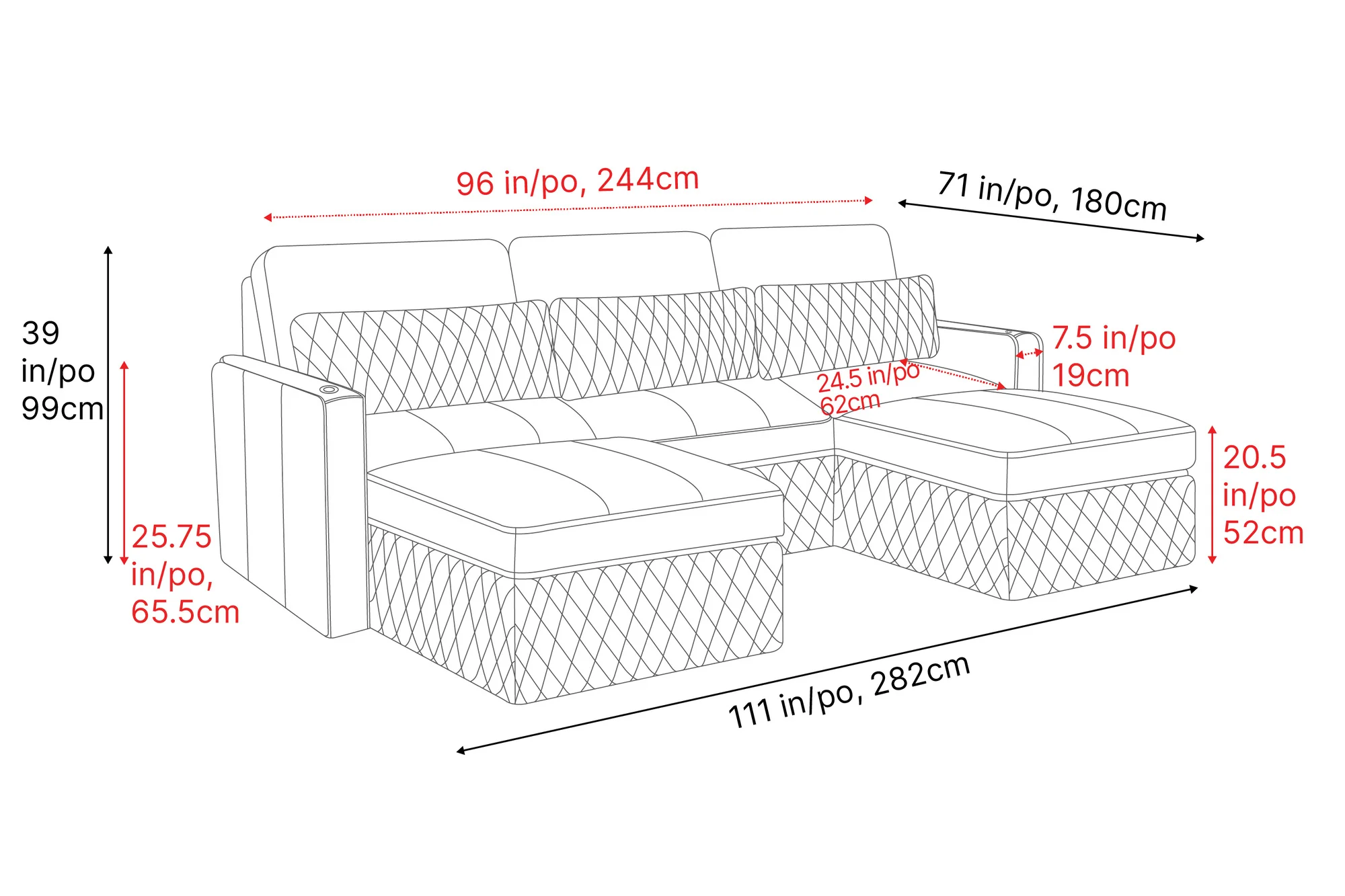 Pisa Leather Lounge Sectional - Image 13