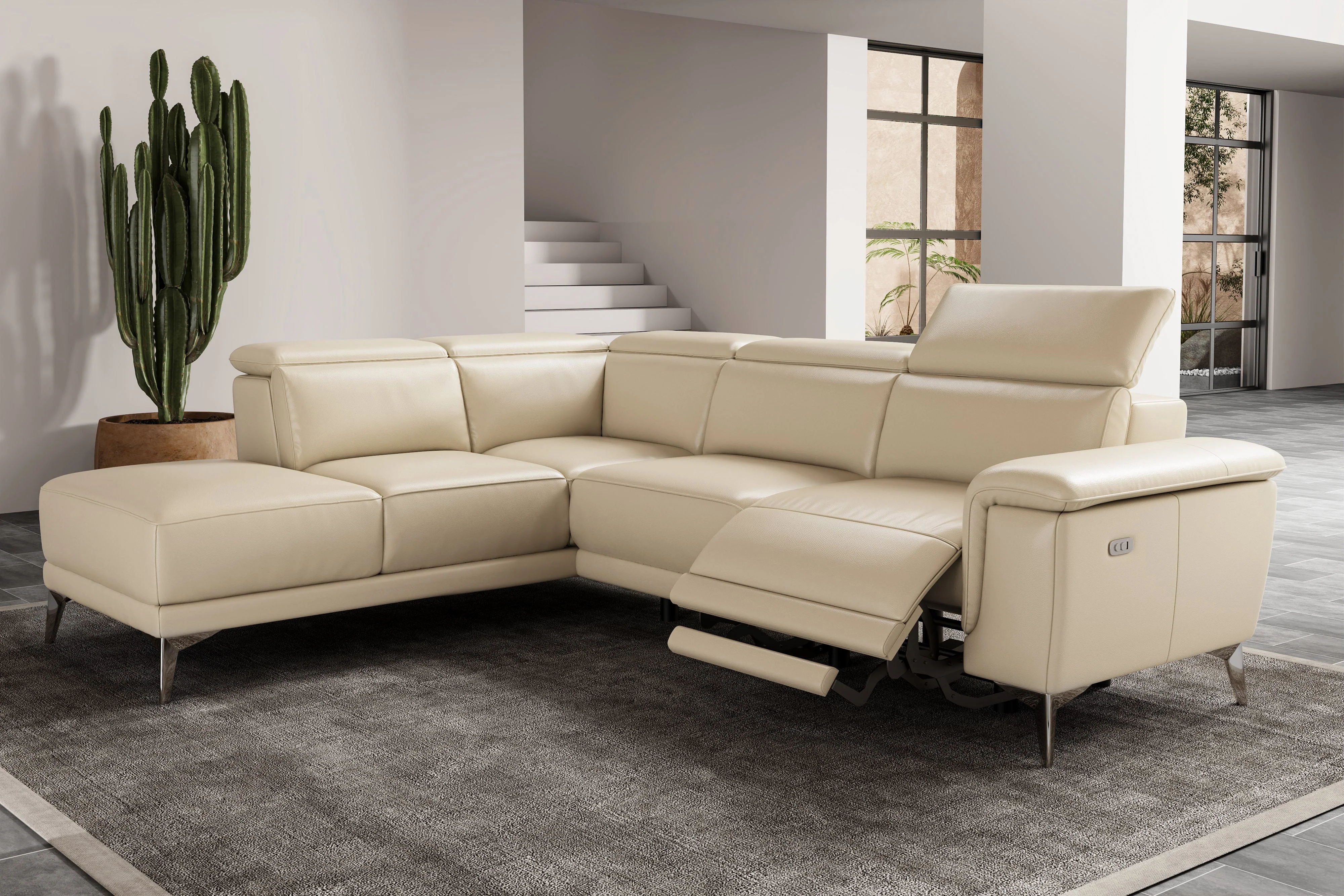 Pista Leather Reclining Sectional Lounge - Image 24