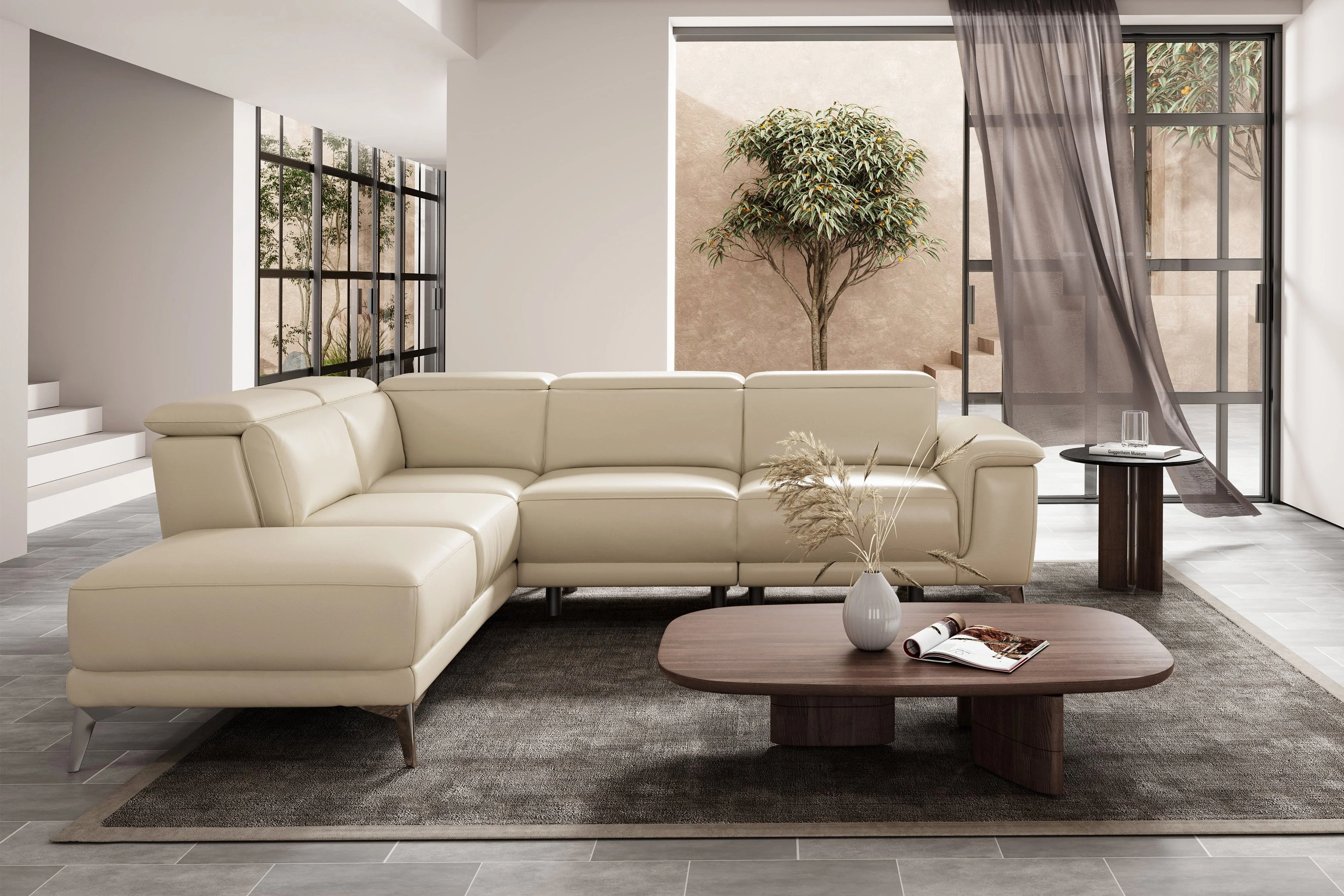 Pista Leather Reclining Sectional Lounge - Image 26