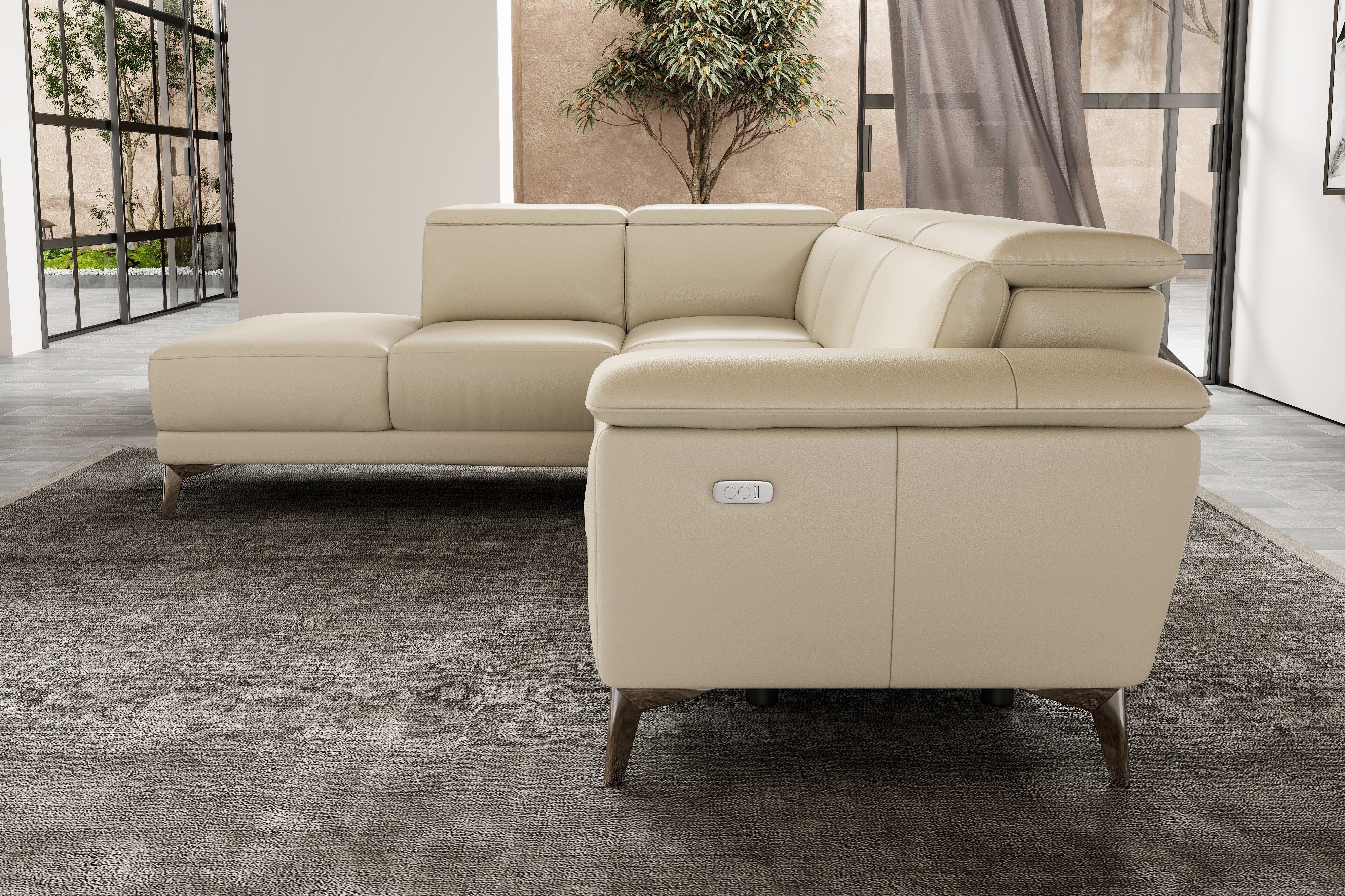 Pista Leather Reclining Sectional Lounge - Image 27