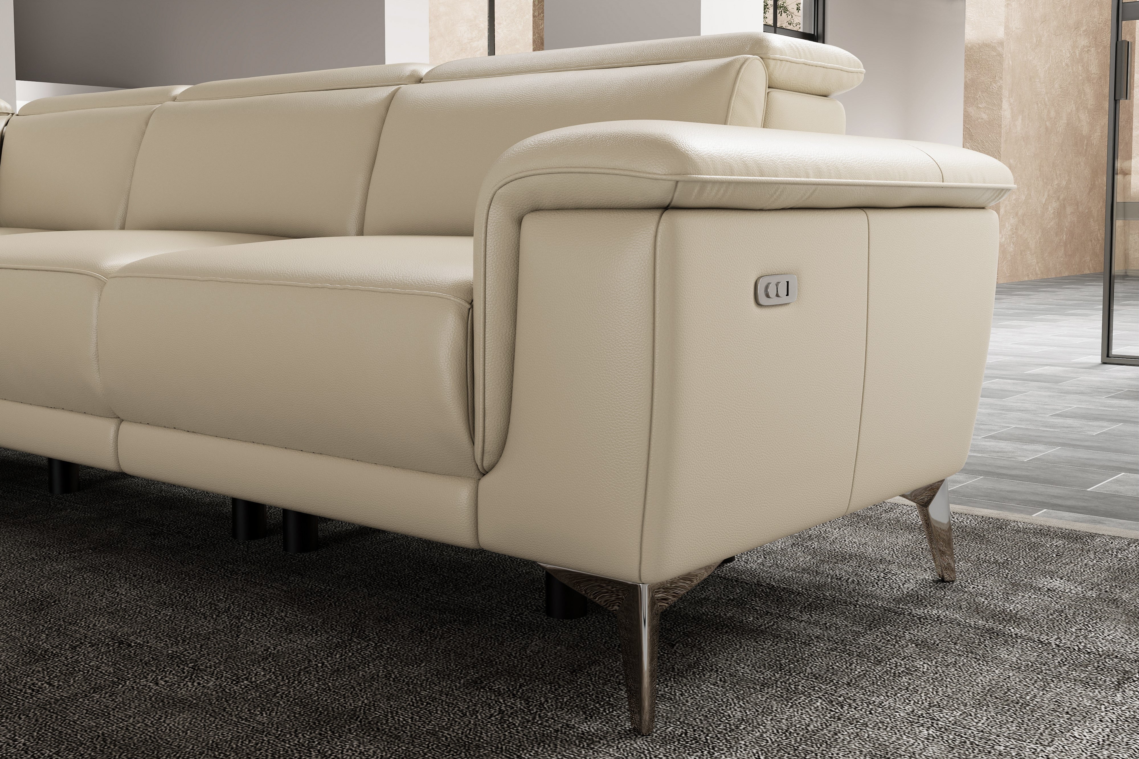 Pista Leather Reclining Sectional Lounge - Image 31