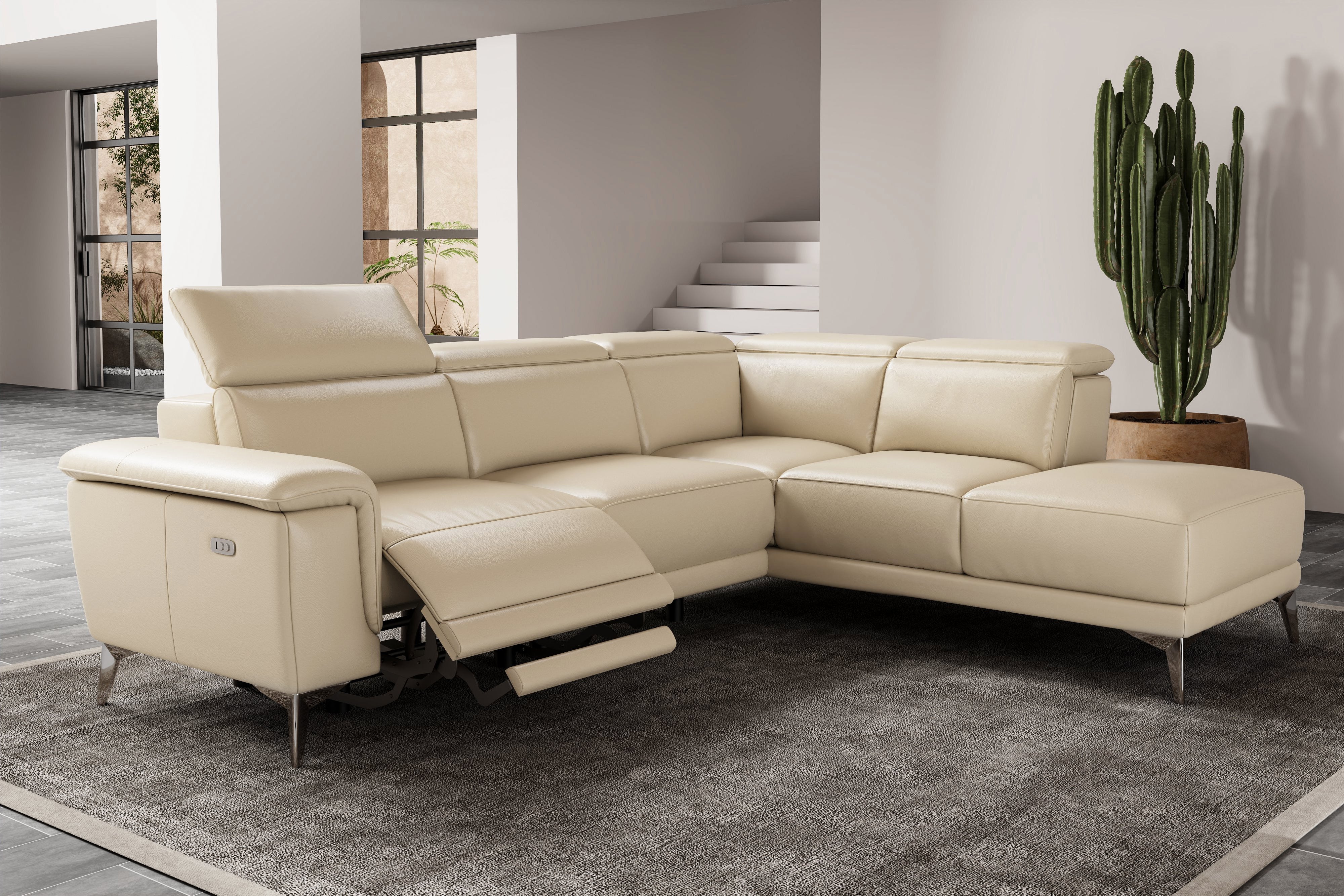 Pista Leather Reclining Sectional Lounge - Image 36