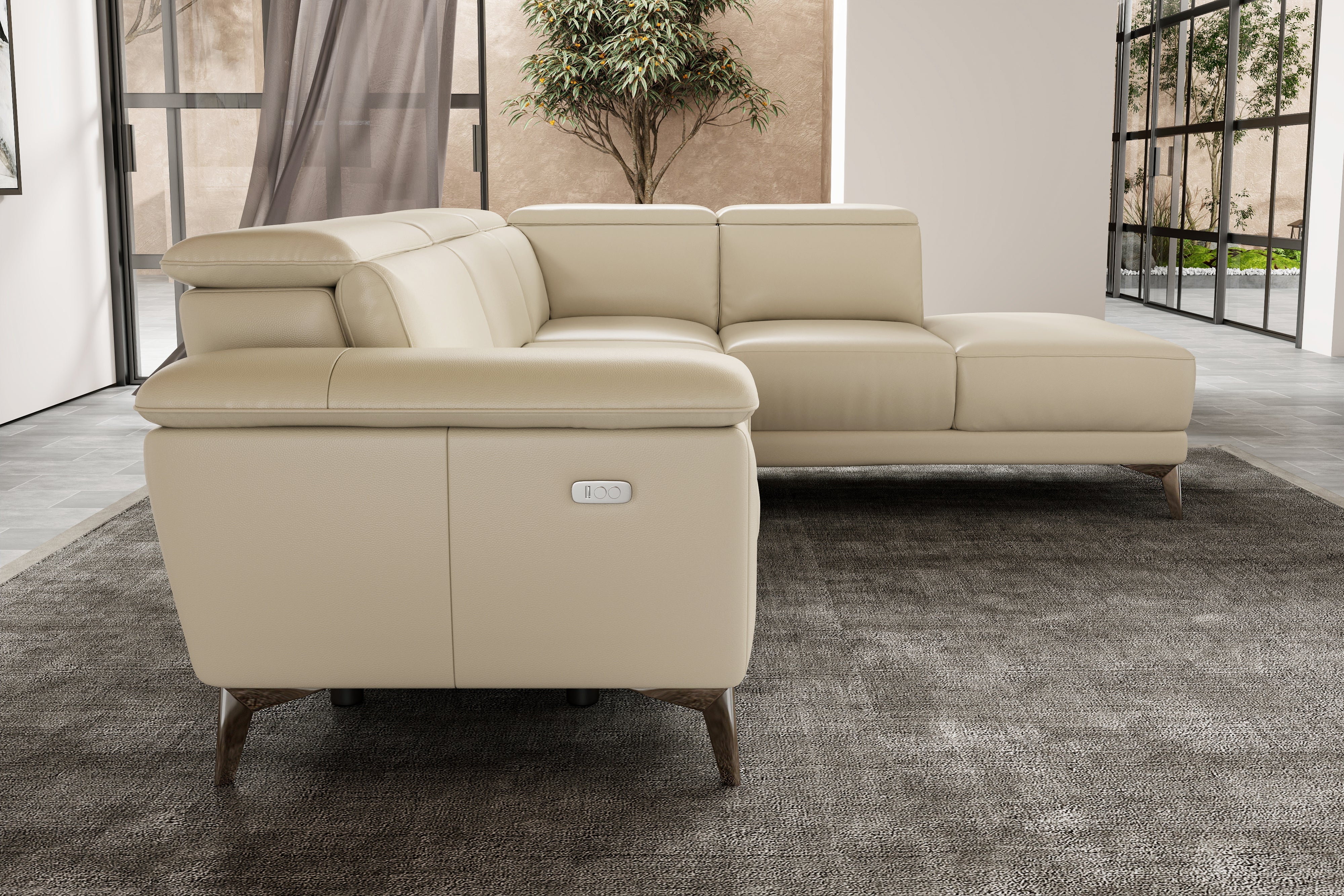 Pista Leather Reclining Sectional Lounge - Image 39